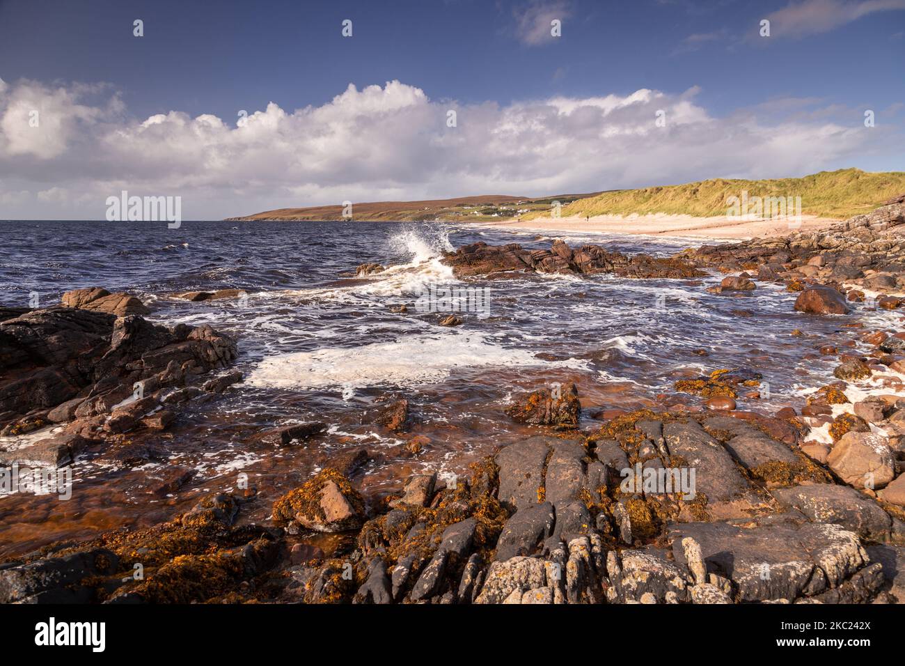 Big sand beach at Gairloch on the atlantic coast of Wester Ross, Scotland Stock Photo