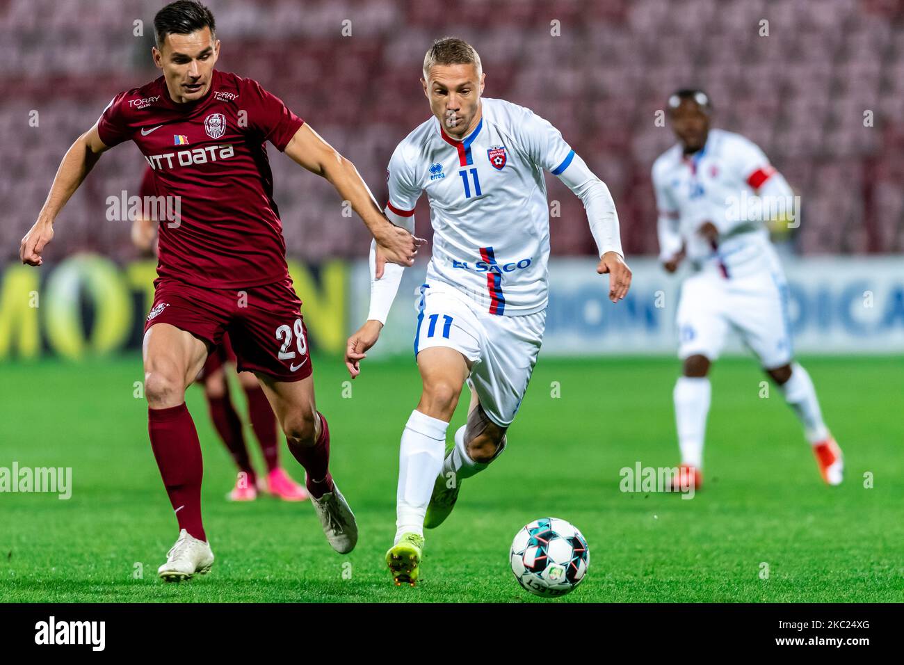 Mihai Roman in action during the 7th game in the Romania League 1 between CFR Cluj and FC Botosani, at Dr.-Constantin-Radulescu-Stadium, Cluj-Napoca, Romania (Photo by Flaviu Buboi/NurPhoto) Stock Photo