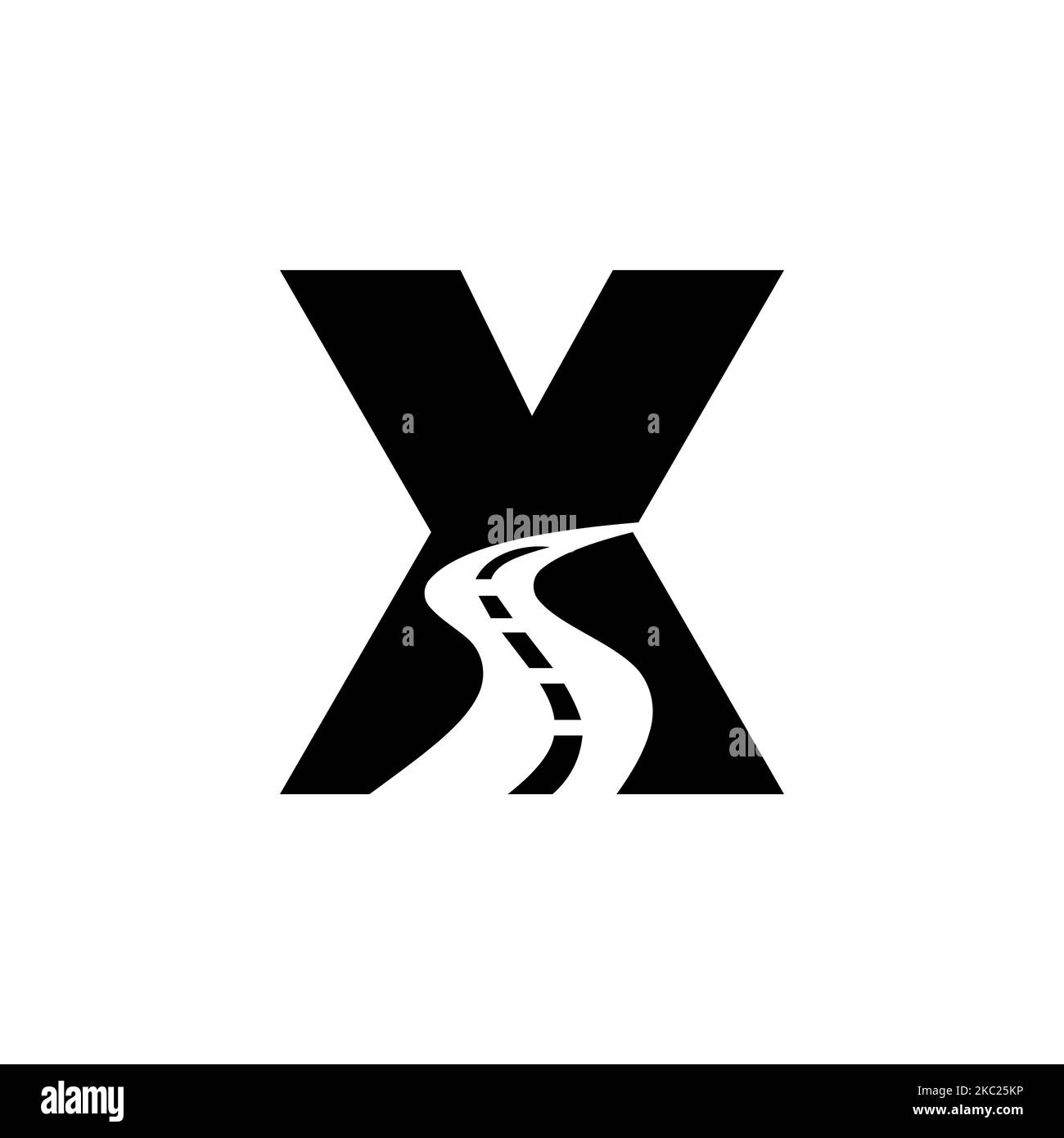 Initial Letter X Road Logo For Travel And Transportation Sign Vector