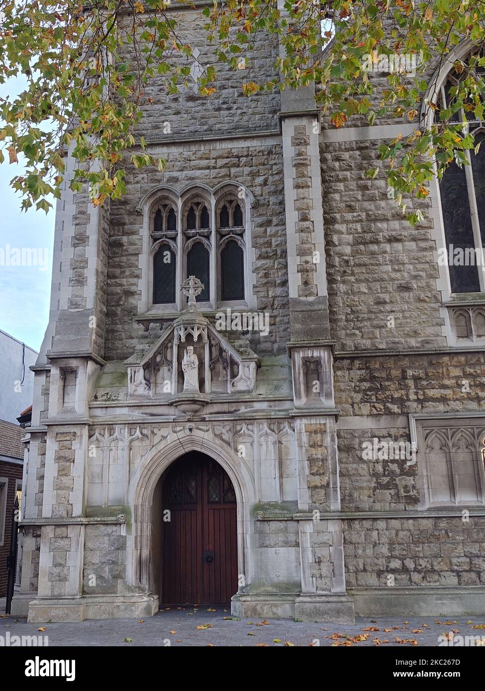 A vertical shot of an ancient church on a sunny day Stock Photo - Alamy