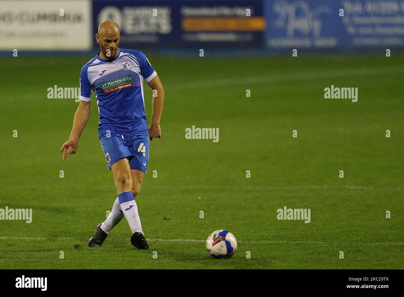 Jason Taylor of Barrow during the Sky Bet League 2 match between Barrow and Bolton Wanderers at the Holker Street, Barrow-in-Furness on Tuesday 20th October 2020. (Photo by Mark Fletcher/MI News/NurPhoto) Stock Photo