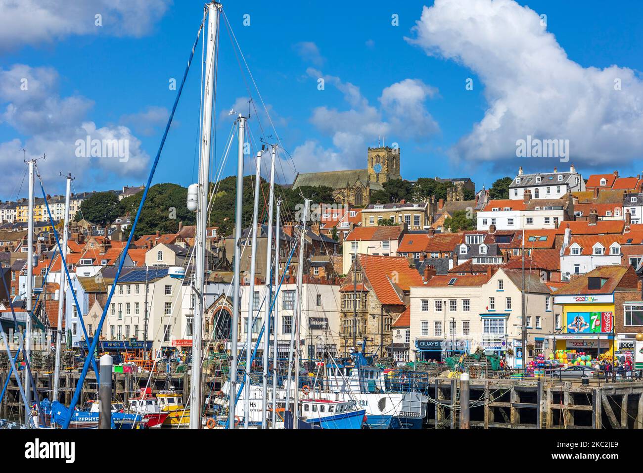 Boats moored at the Quayside Scarborough North Yorkshire England Stock Photo