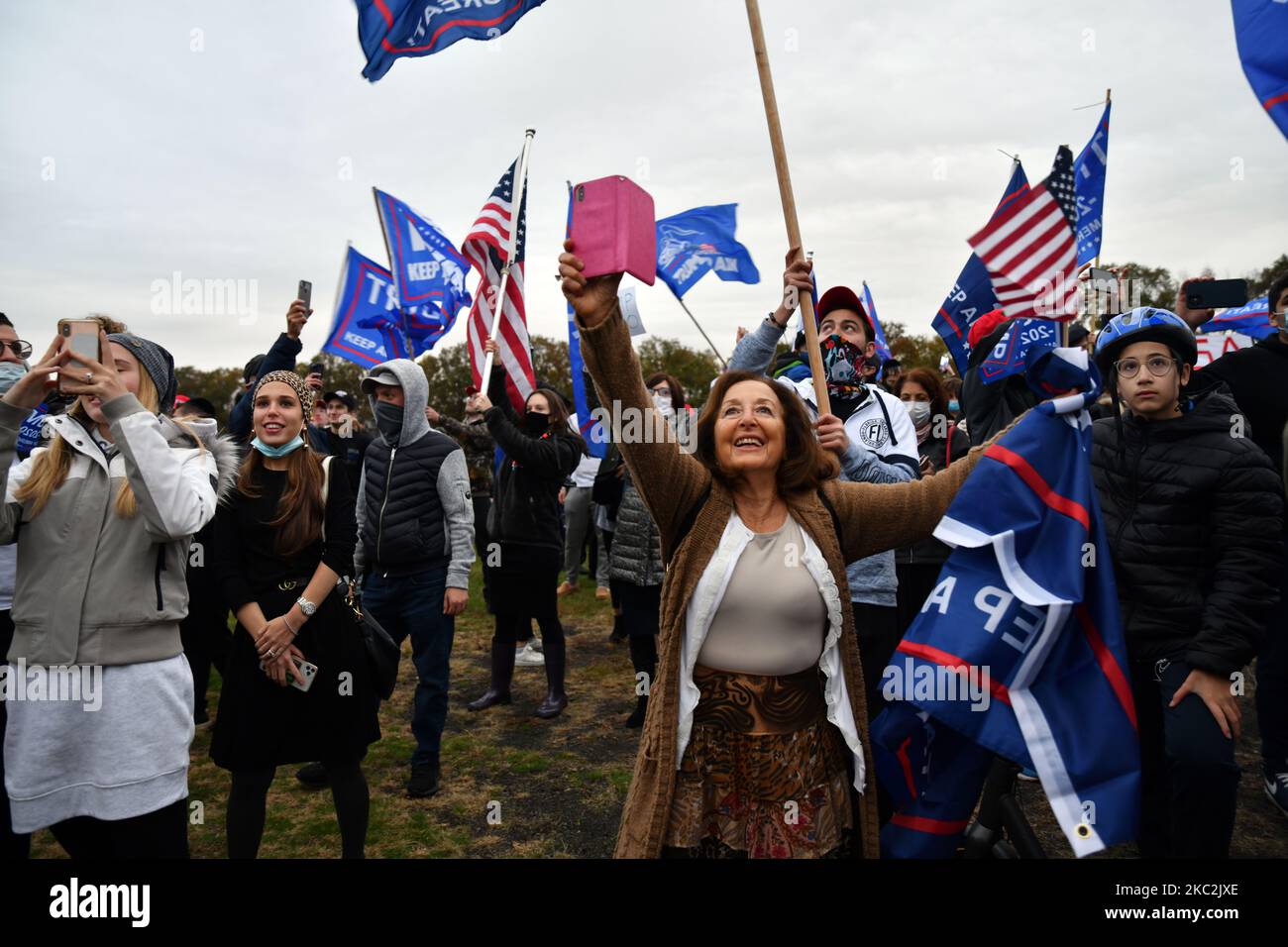 A 'Trump Parade' of roughly 200 cars traveled throughout New York City culminating in a rally of roughly 1,500 Trump supporters in Brooklyn, New York on Sunday, 25 October 2020. (B.A. Van Sise/NurPhoto) (Photo by B.A. Van Sise/NurPhoto) Stock Photo