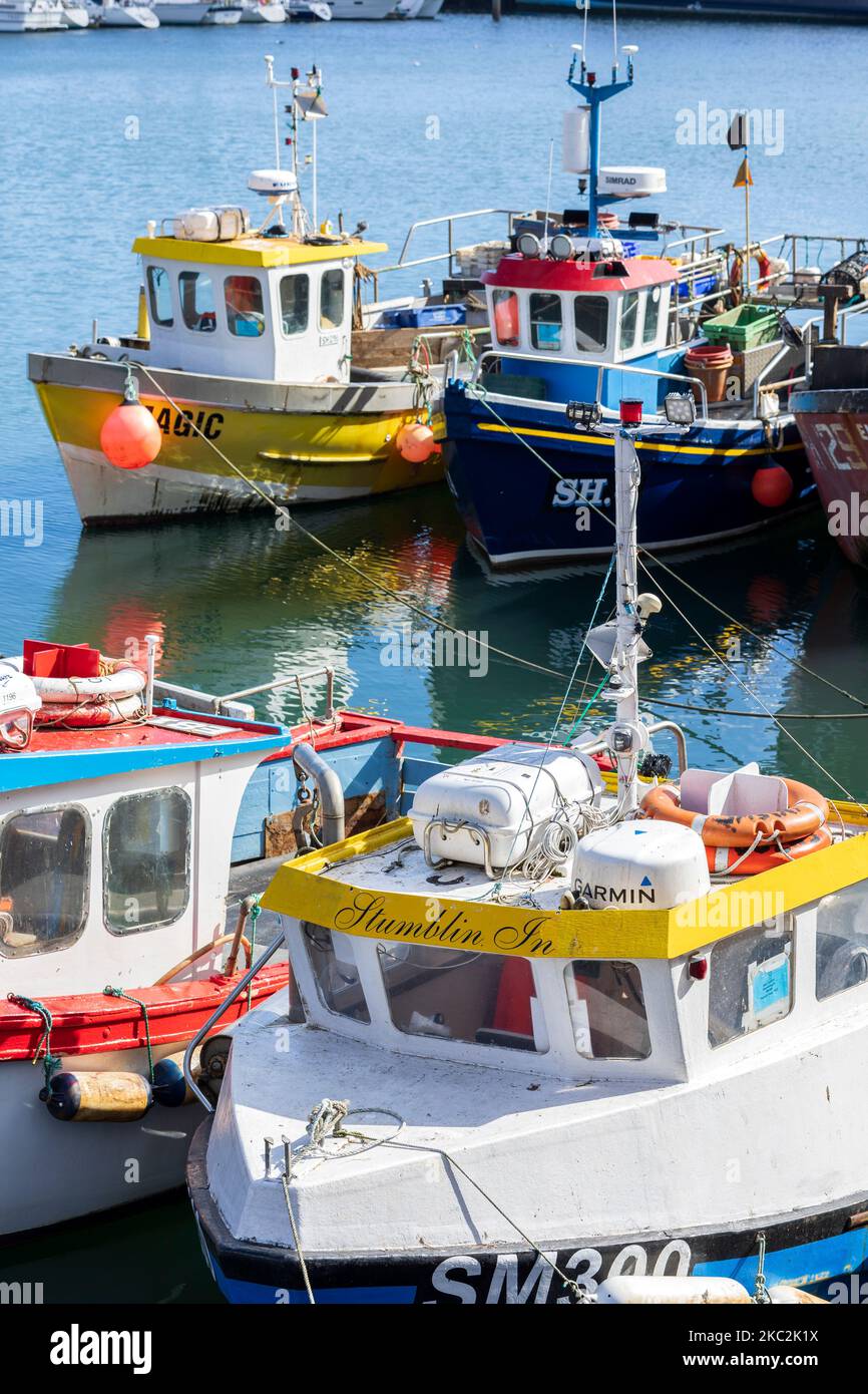 Fishing boats in the harbour Scarborough North Yorkshire England Stock Photo