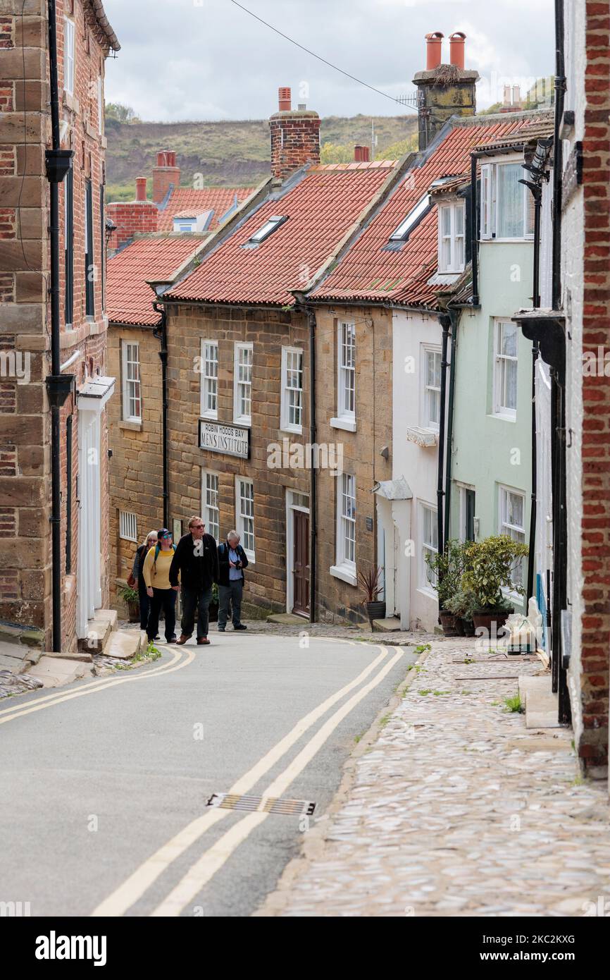 Character cottages in the narrow cobbled streets Robin Hood Bay North