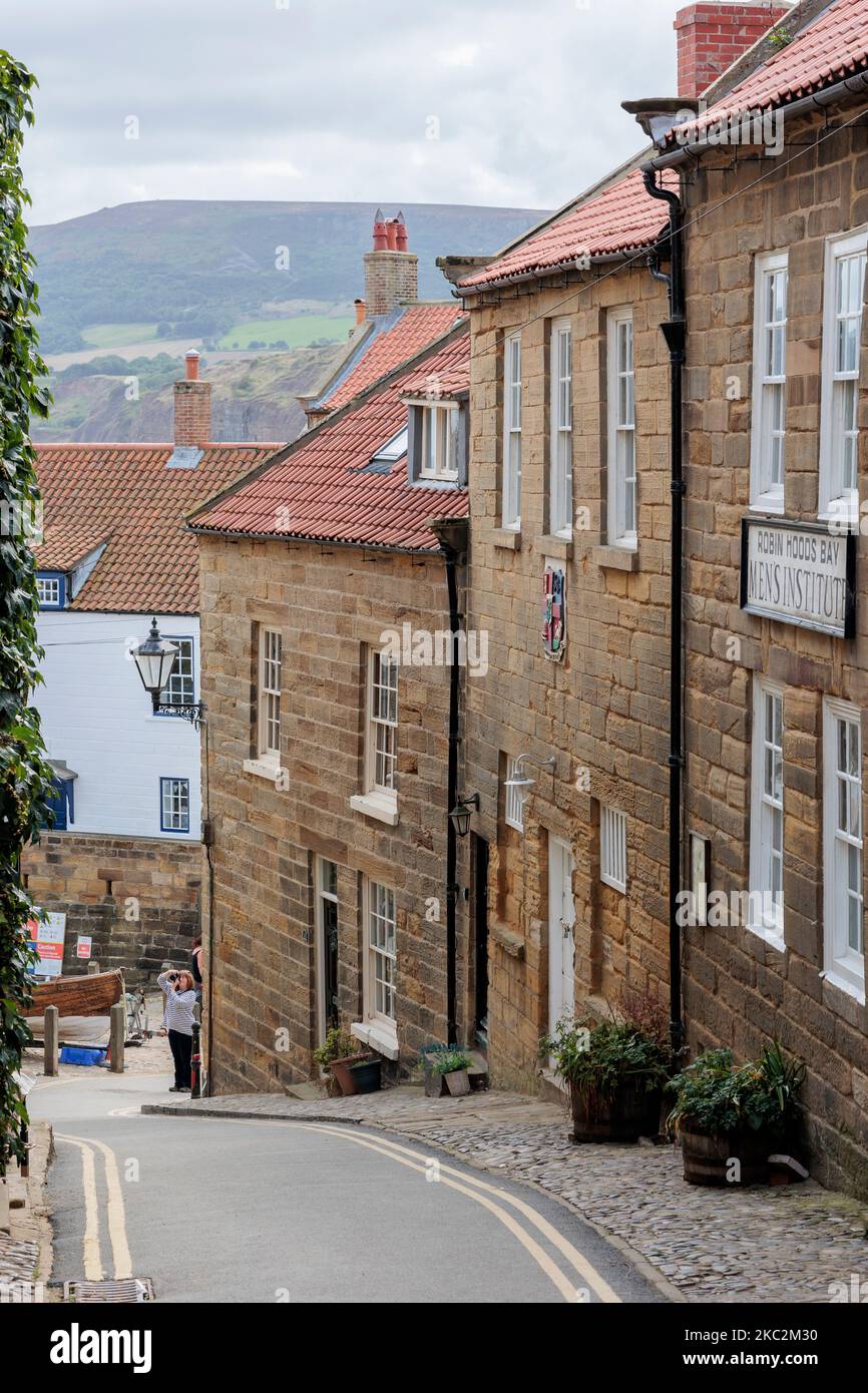 Character cottages in the narrow cobbled streets Robin Hood Bay North