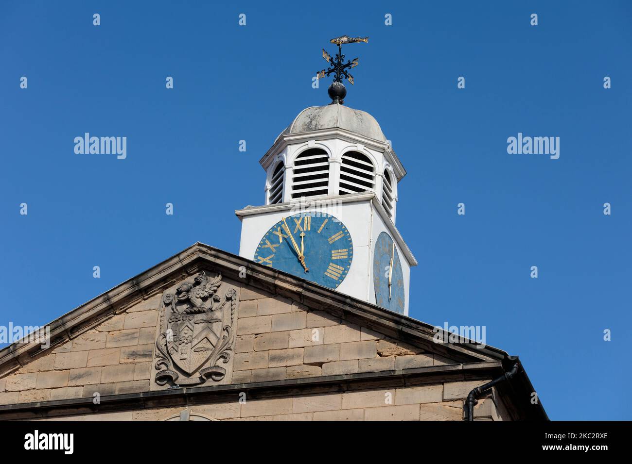 Old Town Hall Clock Kirkgate Whitby North Yorkshire England Stock Photo