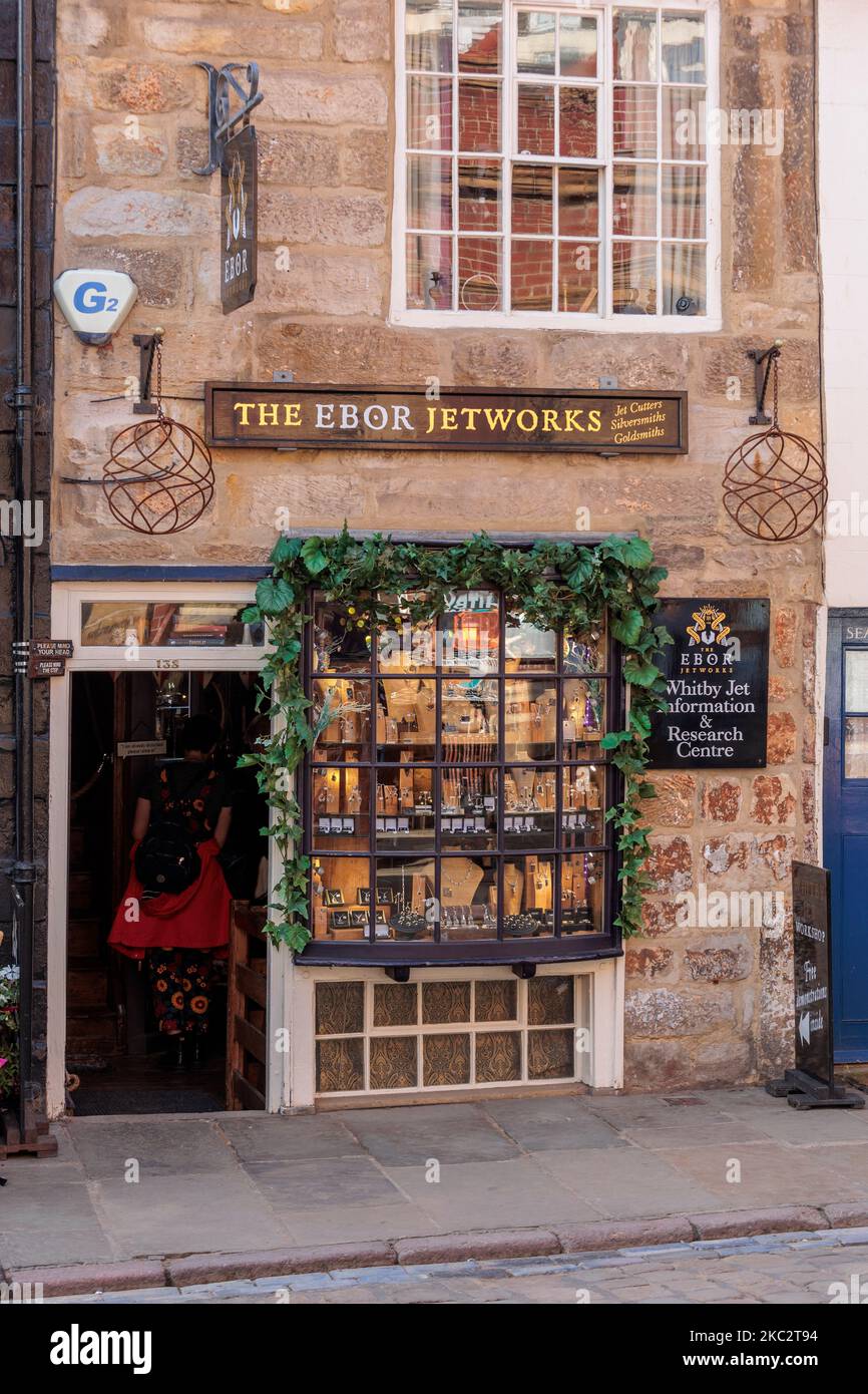 Ebor Jetworks Shop along Church Street Whitby North Yorkshire England Stock Photo