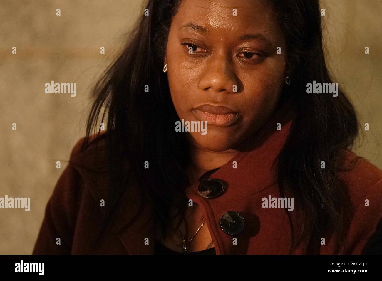 James Bascoe-Smith's aunt Rachel Duncan outside the Old Bailey, London, after Leon Rashid, 20, and Taiquane Lewis, 19, were each handed life sentences with minimum terms of 14 years and 13 years respectively for conspiracy to murder. Bascoe-Smith, then aged 16, was left in a wheelchair after he was knocked off a bicycle and repeatedly knifed by masked men in Brixton, south London, last February 23. Picture date: Friday November 4, 2022. Stock Photo