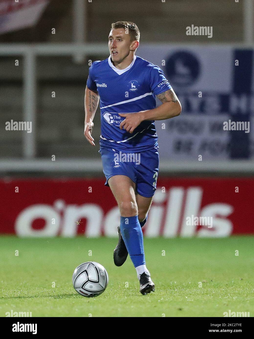 David Ferguson of Hartlepool United in action during the Vanarama
