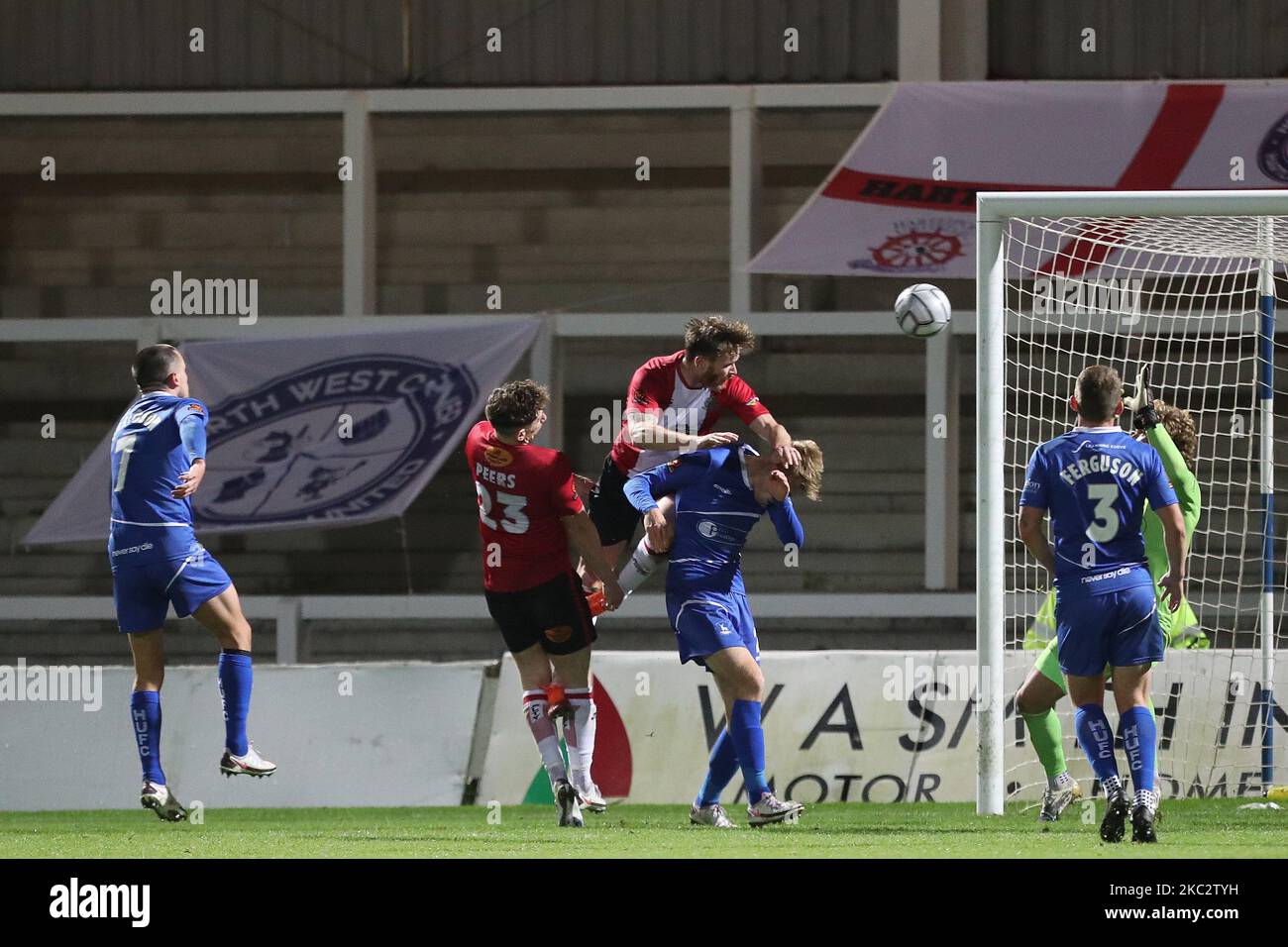 Hartlepool United's David Ferguson during the Vanarama National League  match between Altrincham and Hartlepool United at Moss Lane, Altrincham on  Tuesday 19th September 2023. (Photo: Scott Llewellyn