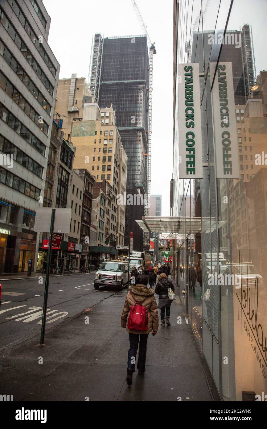 A store front of a Starbucks Coffee shop located in Midtown Manhattan