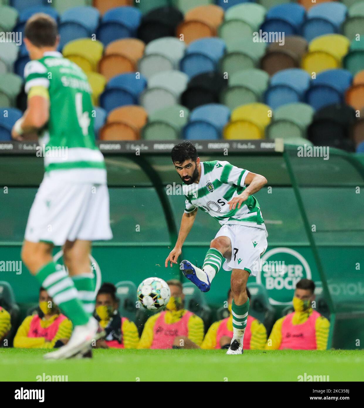 Luis Neto of Sporting CP in action during the Liga NOS match between Sporting CP and CD Tondela at Estadio Jose Alvalade on November 1, 2020 in Lisbon, Portugal. (Photo by Paulo Nascimento/NurPhoto) Stock Photo