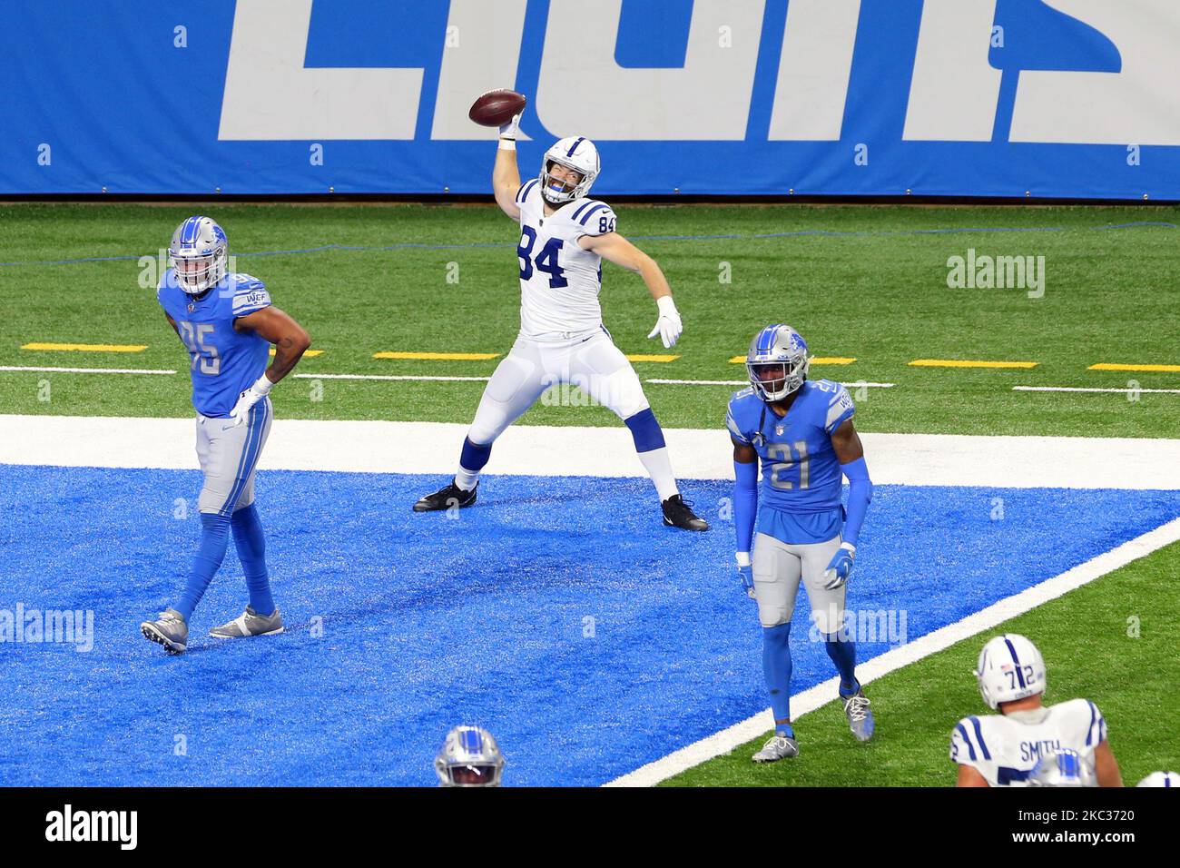 August 17, 2019: Detroit Lions running back Ty Johnson (38)prior to an NFL  football pre-season game between the Detroit Lions and the Houston Texans  at NRG Stadium in Houston, TX. ..Trask Smith/CSM