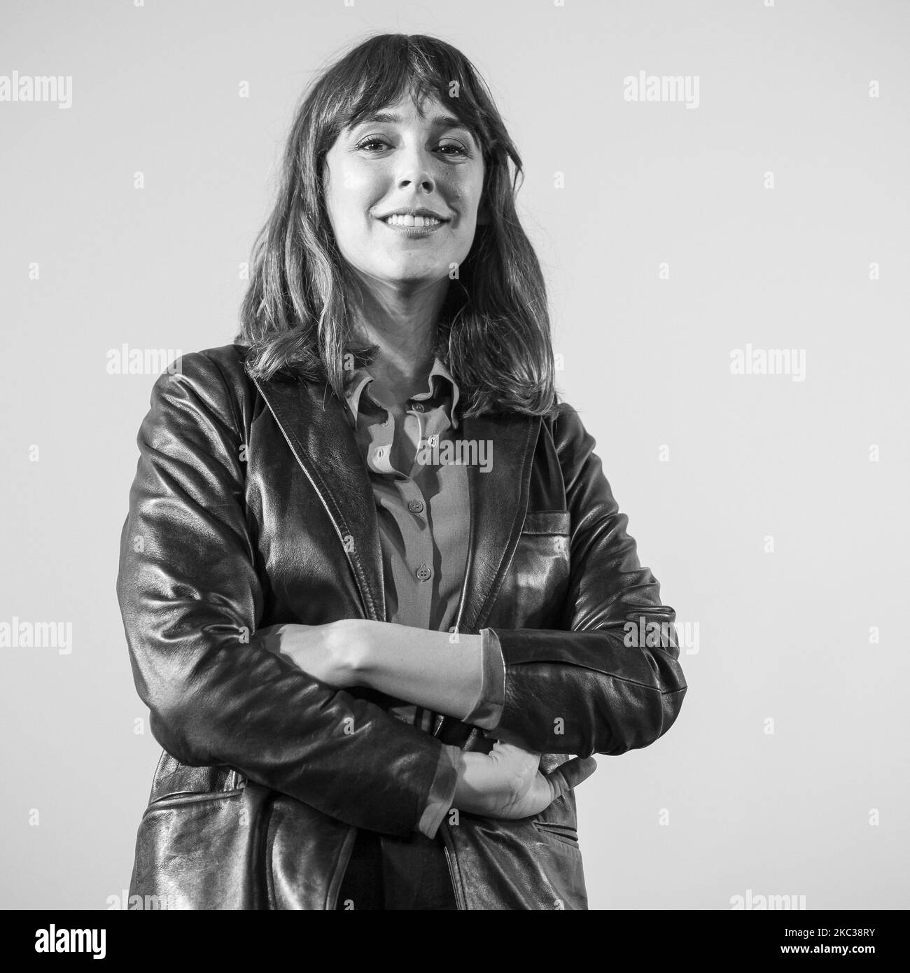 (EDITOR'S NOTE: Image has been converted to black and white) Actress Belen Cuesta attends the announcement of the Spanish film 'La Trinchera Infinita' as a Spanish film candidate for the Oscars on November 03, 2020 in Madrid, Spain (Photo by Oscar Gonzalez/NurPhoto) Stock Photo