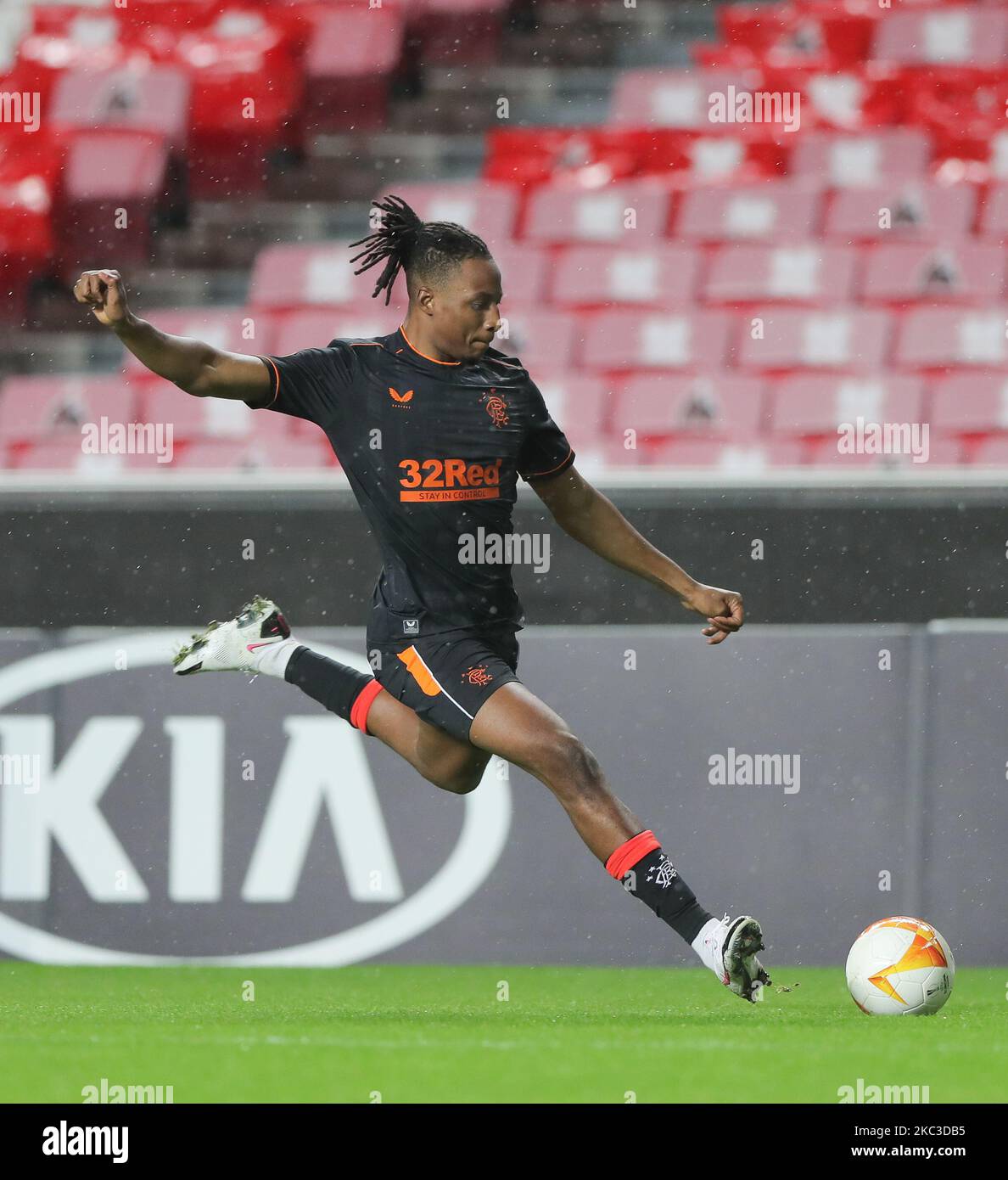 Joe Aribo of Rangers FC in action during the UEFA Europa League Group D stage match between SL Benfica and Rangers FC at Estadio da Luz on November 5, 2020 in Lisbon, Portugal. (Photo by Paulo Nascimento/NurPhoto) Stock Photo