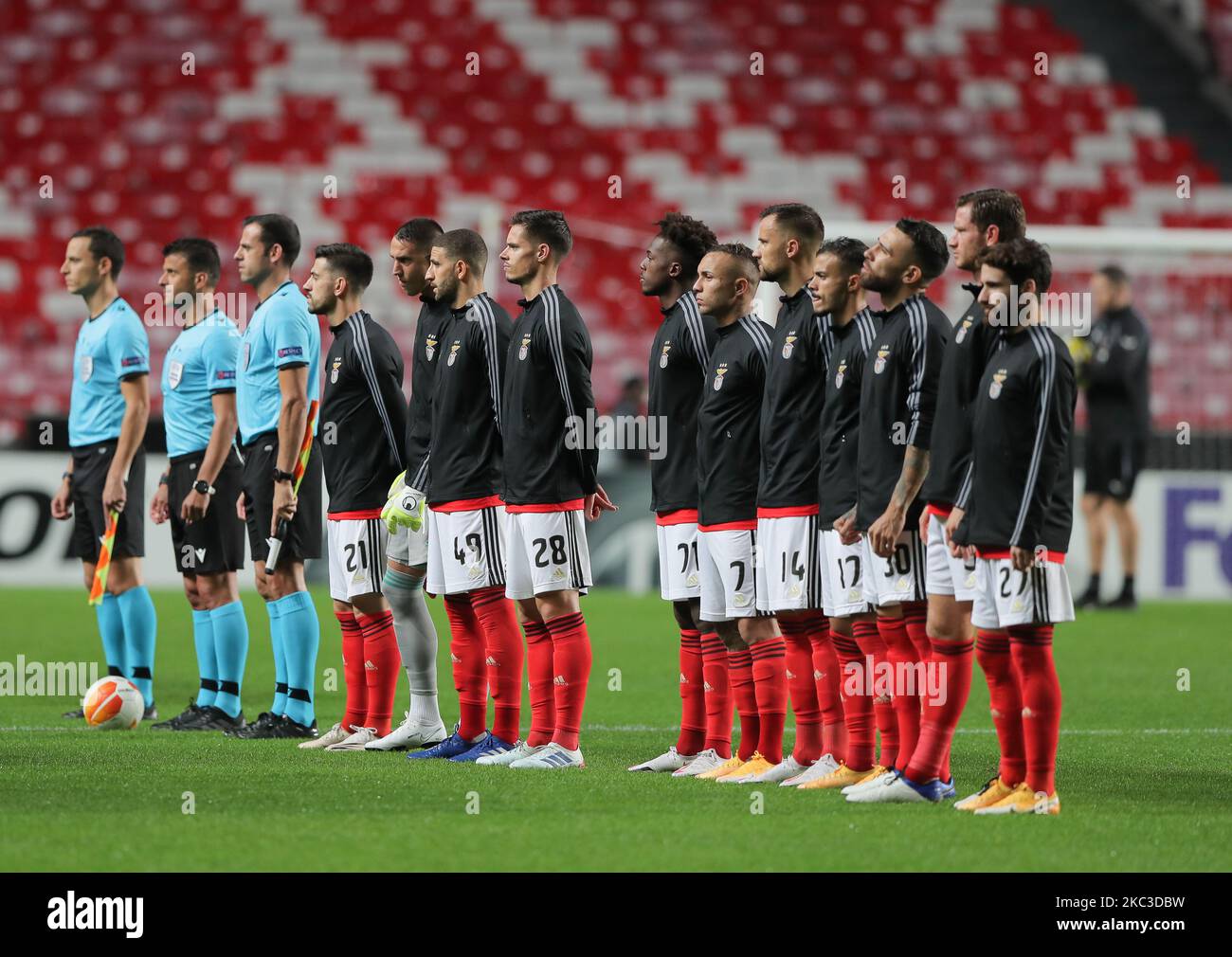 SL Benfica Team during the UEFA Europa League Group D stage match between SL Benfica and Rangers FC at Estadio da Luz on November 5, 2020 in Lisbon, Portugal. (Photo by Paulo Nascimento/NurPhoto) Stock Photo