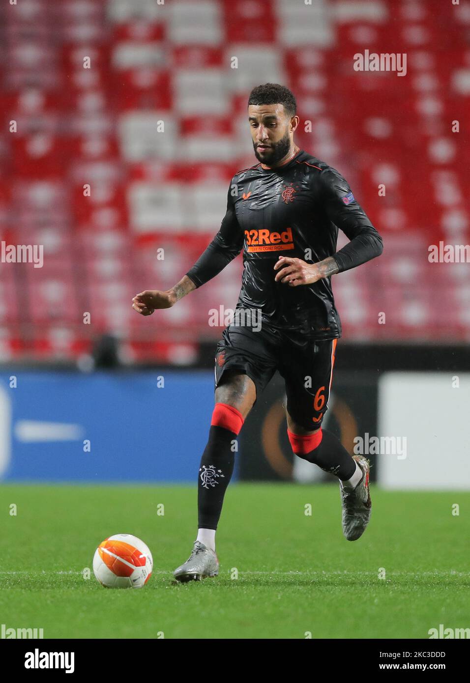Connor Goldson of Rangers FC in action during the UEFA Europa League Group D stage match between SL Benfica and Rangers FC at Estadio da Luz on November 5, 2020 in Lisbon, Portugal. (Photo by Paulo Nascimento/NurPhoto) Stock Photo