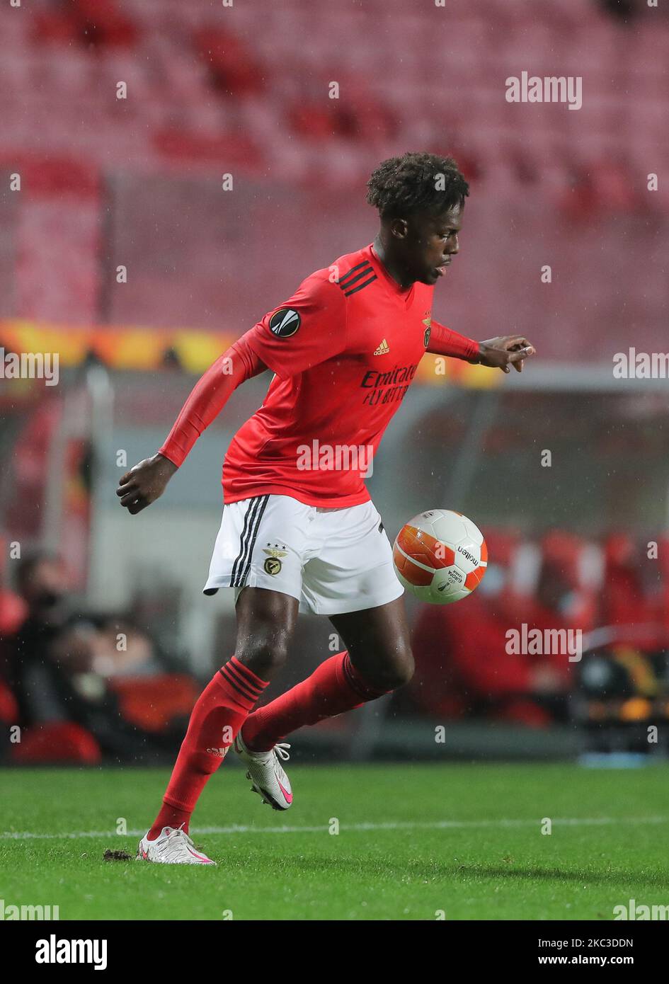 Nuno Tavares of SL Benfica in action during the UEFA Europa League Group D stage match between SL Benfica and Rangers FC at Estadio da Luz on November 5, 2020 in Lisbon, Portugal. (Photo by Paulo Nascimento/NurPhoto) Stock Photo