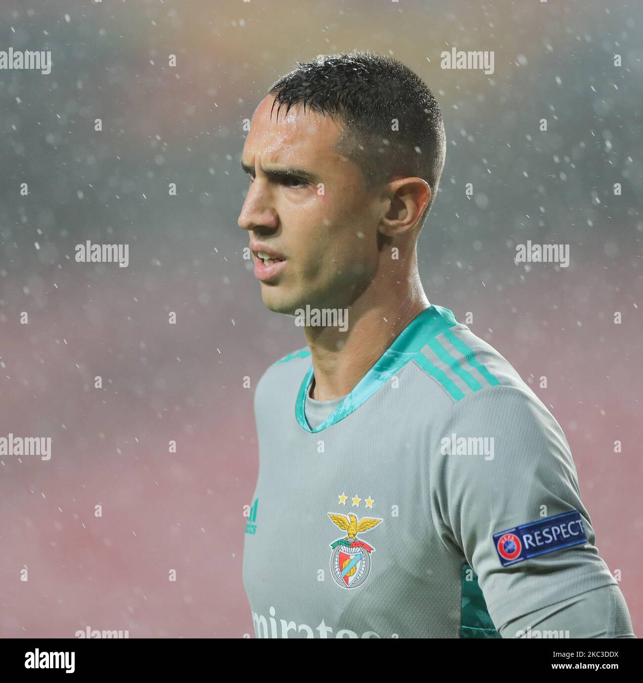 Odysseas Vlachodimos of SL Benfica during the UEFA Europa League Group D stage match between SL Benfica and Rangers FC at Estadio da Luz on November 5, 2020 in Lisbon, Portugal. (Photo by Paulo Nascimento/NurPhoto) Stock Photo