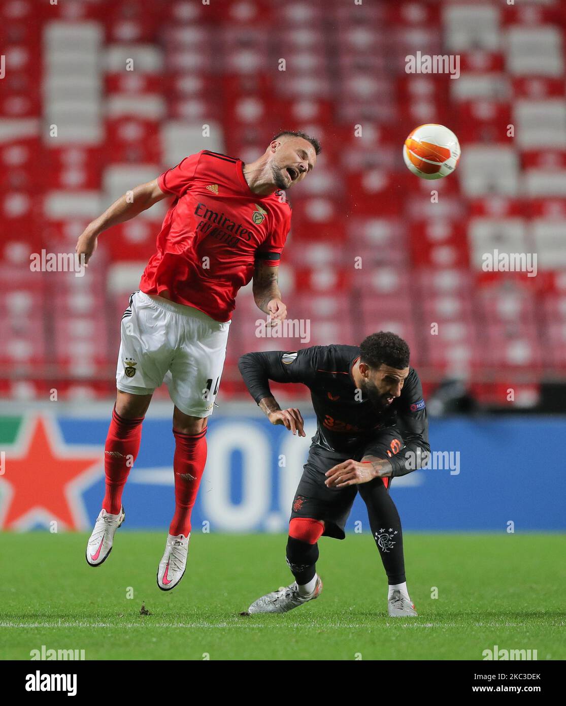 Haris Seferovic of SL Benfica in action during the UEFA Europa League Group D stage match between SL Benfica and Rangers FC at Estadio da Luz on November 5, 2020 in Lisbon, Portugal. (Photo by Paulo Nascimento/NurPhoto) Stock Photo