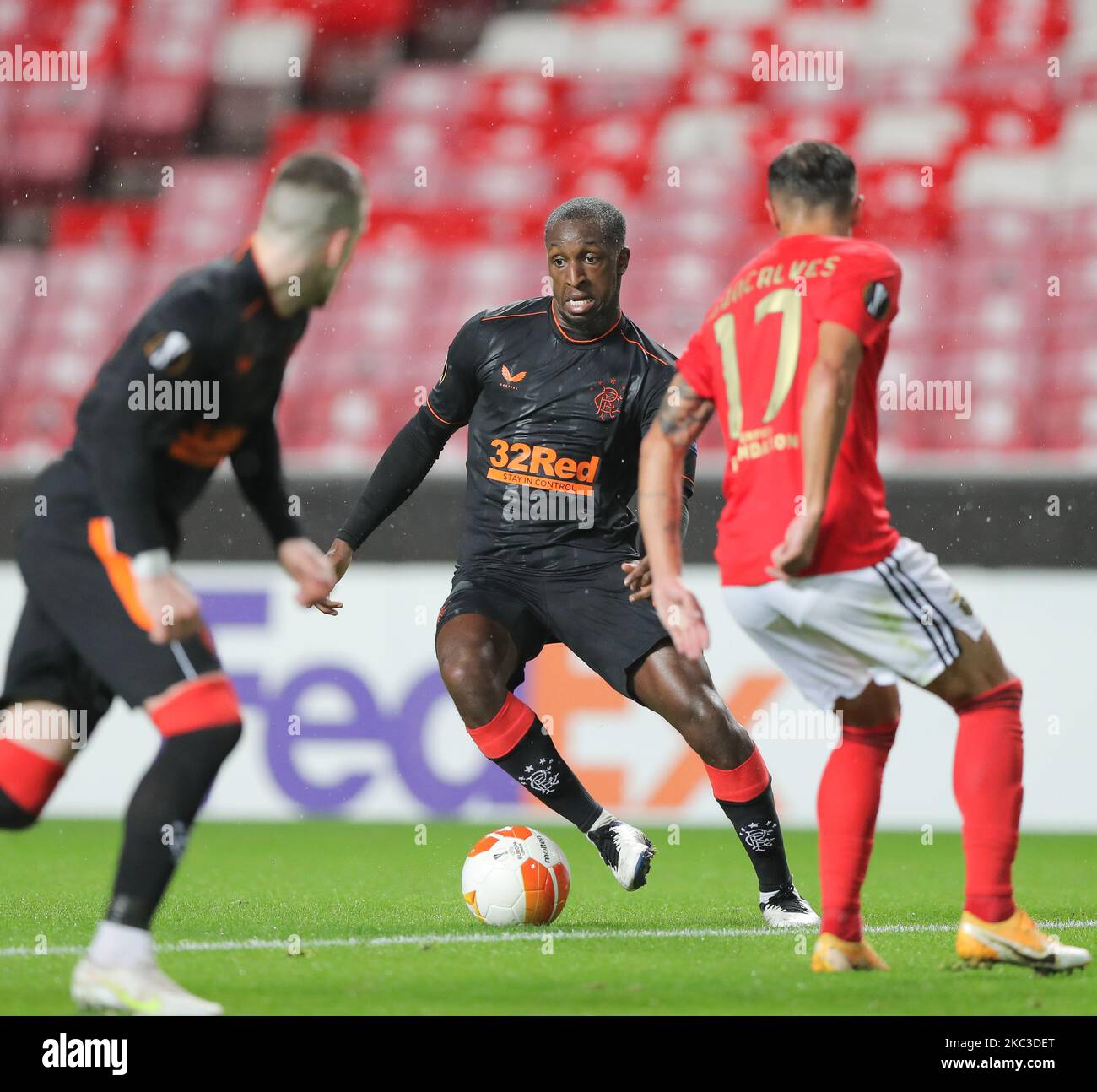 Glen Kamara of Rangers FC in action during the UEFA Europa League Group D stage match between SL Benfica and Rangers FC at Estadio da Luz on November 5, 2020 in Lisbon, Portugal. (Photo by Paulo Nascimento/NurPhoto) Stock Photo
