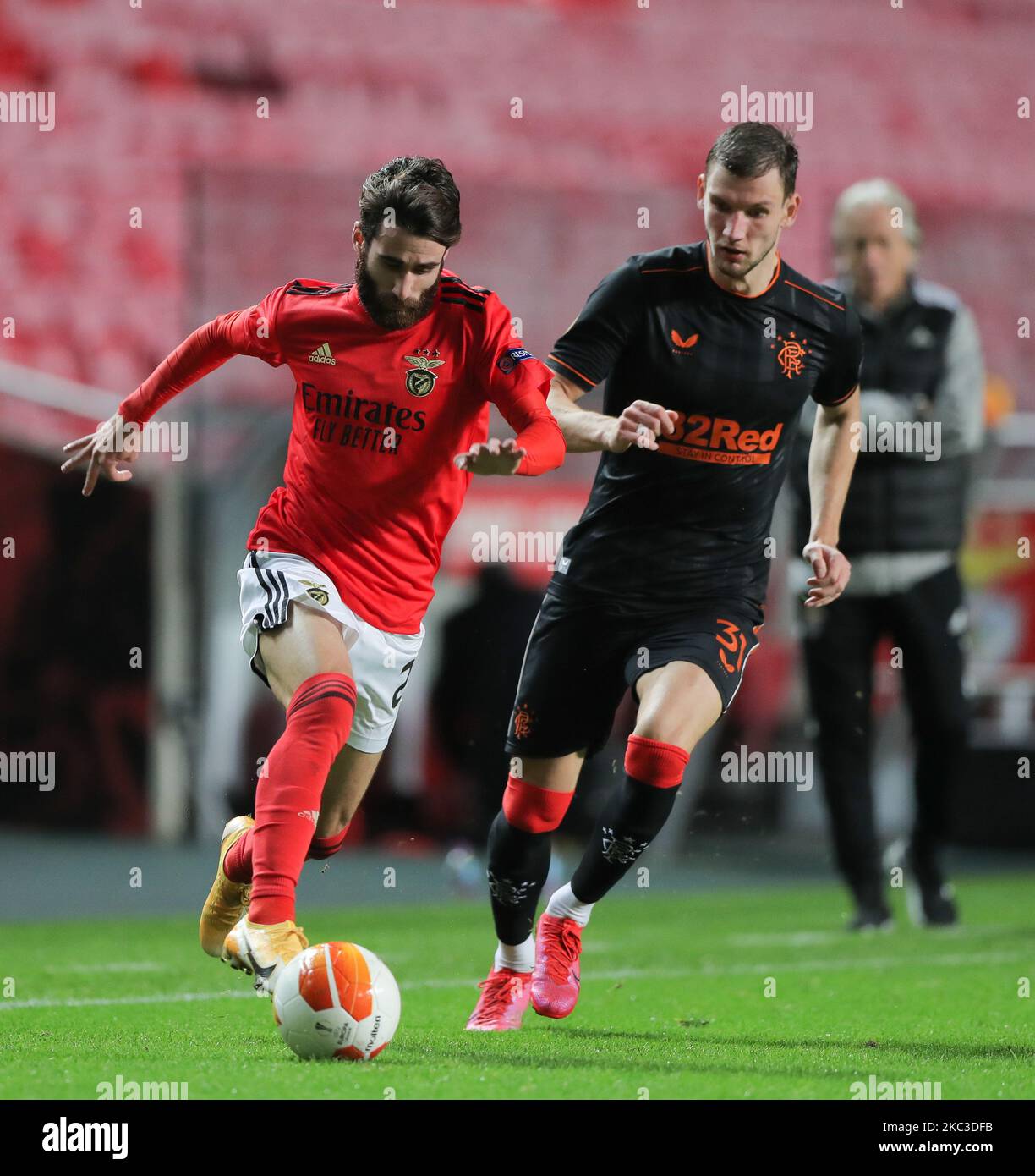 Rafa Silva of SL Benfica in action during the UEFA Europa League Group D stage match between SL Benfica and Rangers FC at Estadio da Luz on November 5, 2020 in Lisbon, Portugal. (Photo by Paulo Nascimento/NurPhoto) Stock Photo