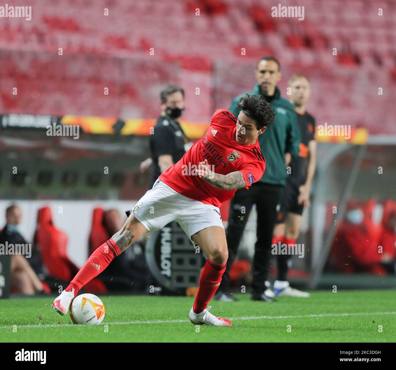 Darwin Nunez Luis of SL Benfica in action during the UEFA Europa League Group D stage match between SL Benfica and Rangers FC at Estadio da Luz on November 5, 2020 in Lisbon, Portugal. (Photo by Paulo Nascimento/NurPhoto) Stock Photo