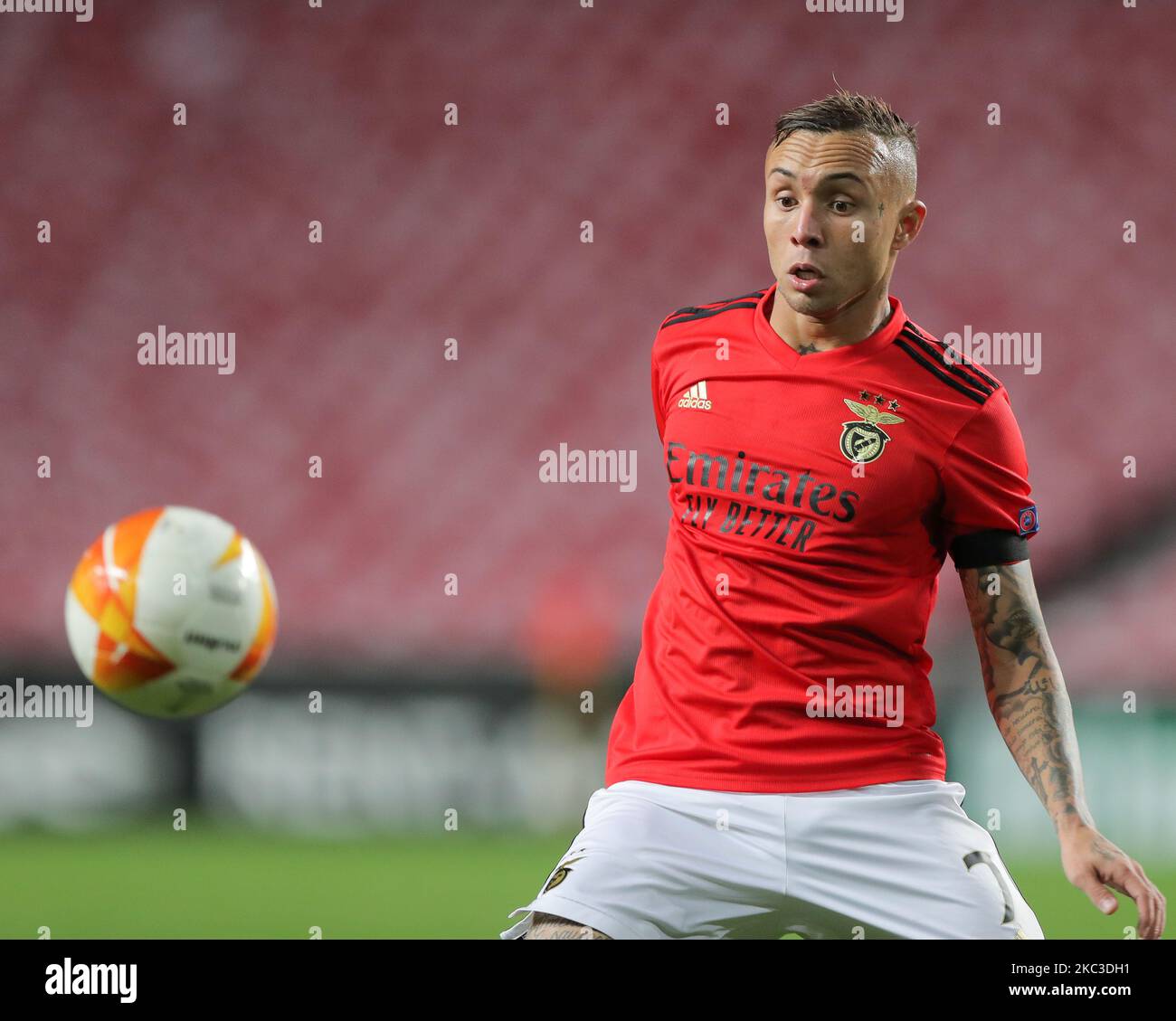 Everton of SL Benfica in action during the UEFA Europa League Group D stage match between SL Benfica and Rangers FC at Estadio da Luz on November 5, 2020 in Lisbon, Portugal. (Photo by Paulo Nascimento/NurPhoto) Stock Photo