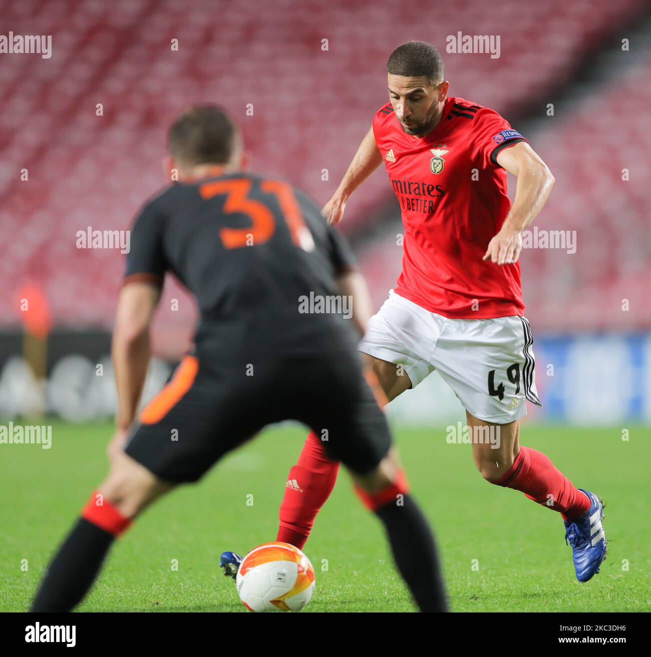 Adel Taarabt of SL Benfica in action during the UEFA Europa League Group D stage match between SL Benfica and Rangers FC at Estadio da Luz on November 5, 2020 in Lisbon, Portugal. (Photo by Paulo Nascimento/NurPhoto) Stock Photo