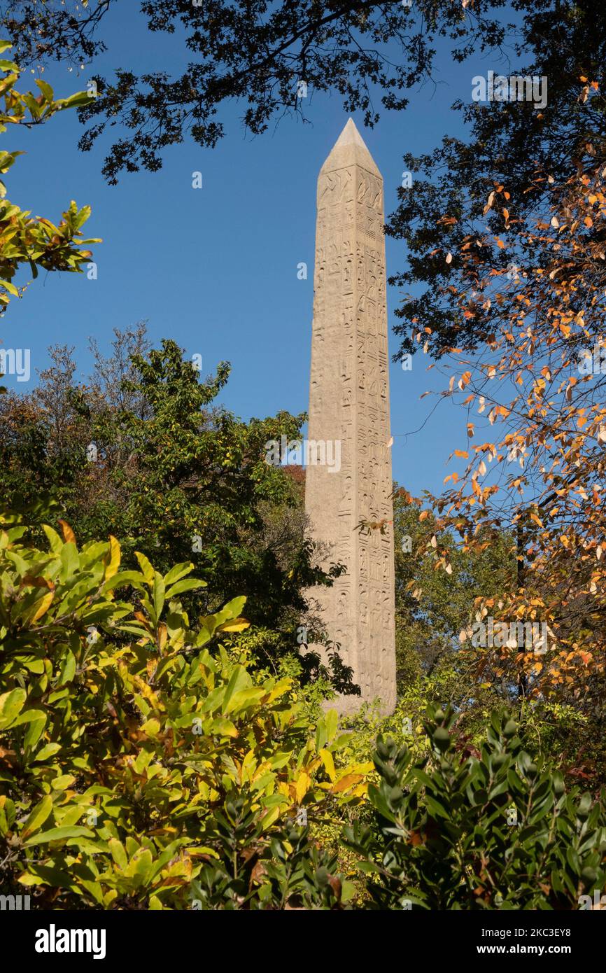 Cleopatra's Needle Obelisk With Fall Foliage In Central Park, New York ...