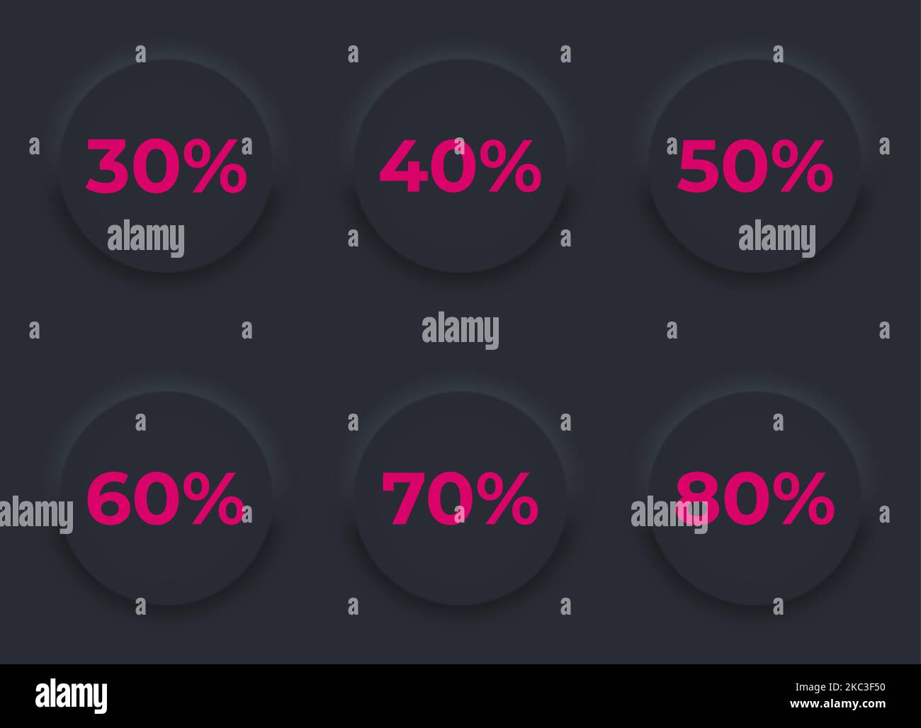 Round buttons with neomorphism percent labels Stock Vector Image & Art ...