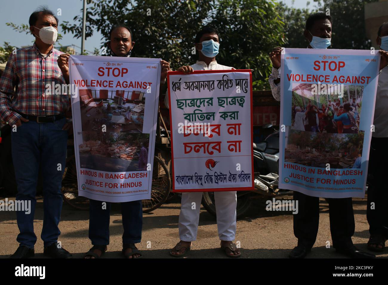 Bangladeshi Minority People Take Part In A Demonstration As They ...