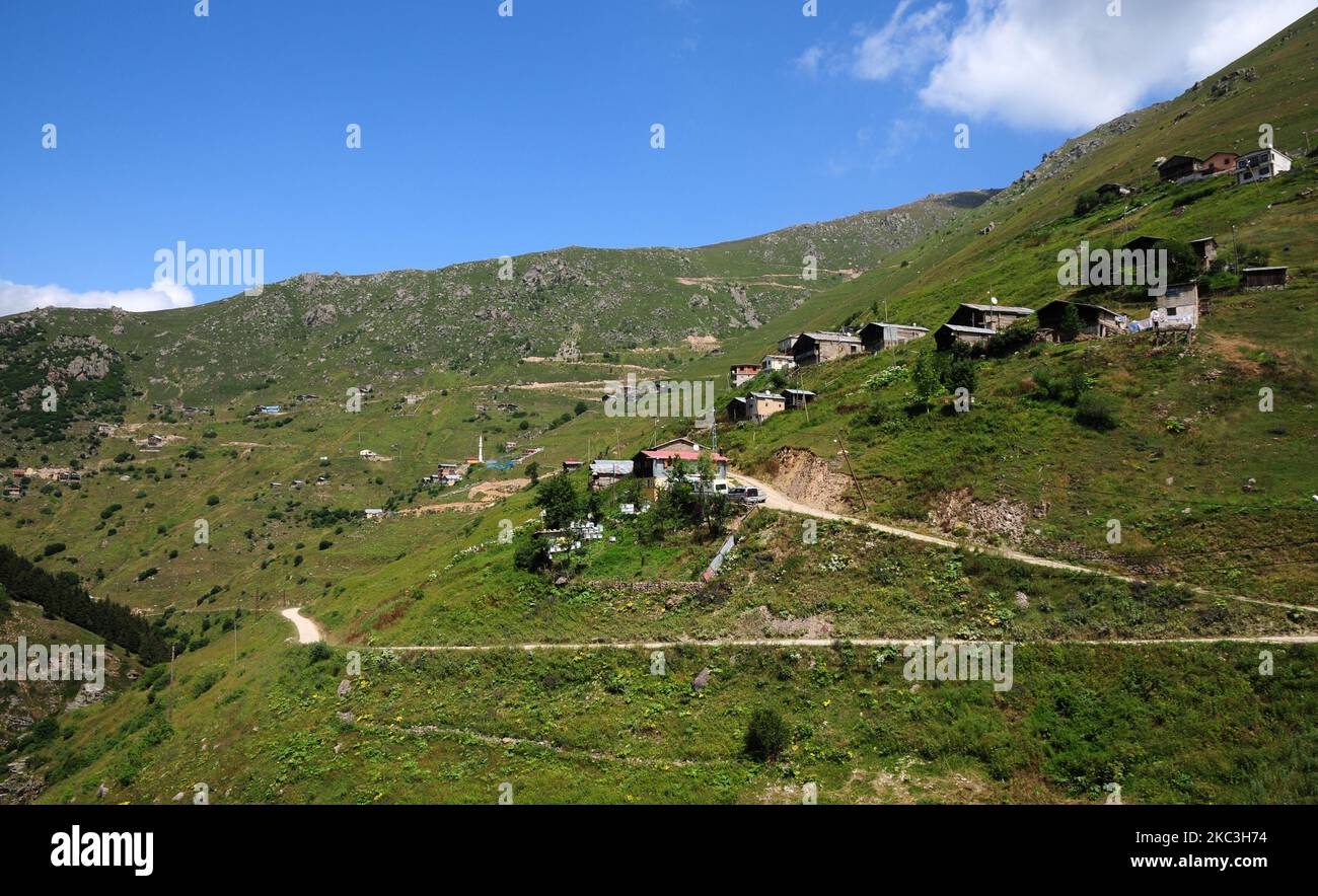 Anzer Plateau, located in Rize, Turkey, is an important tourist center. Stock Photo