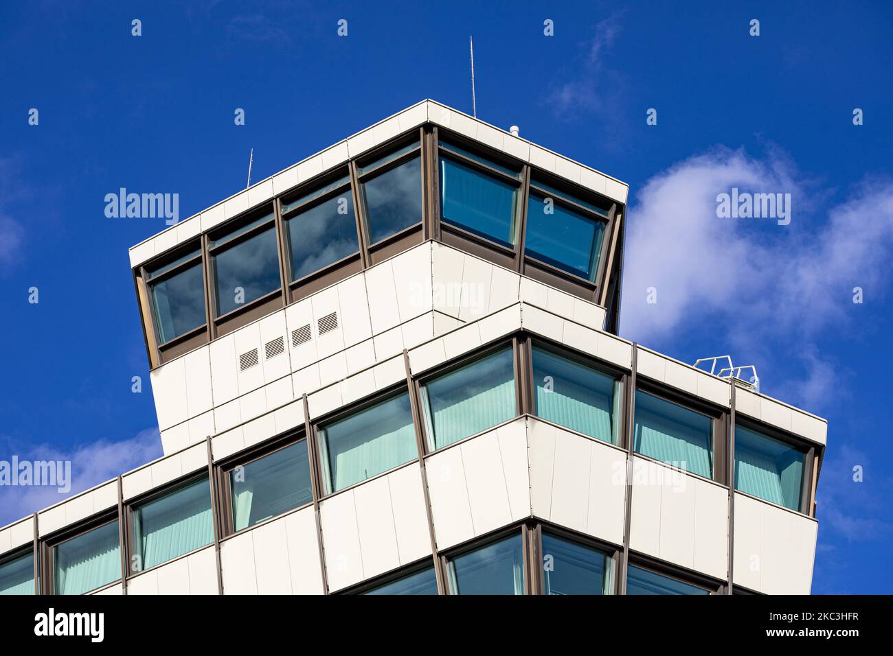 The tower and main building of Tegel Airport in Berlin, Germany, on November 3, 2020. Empty