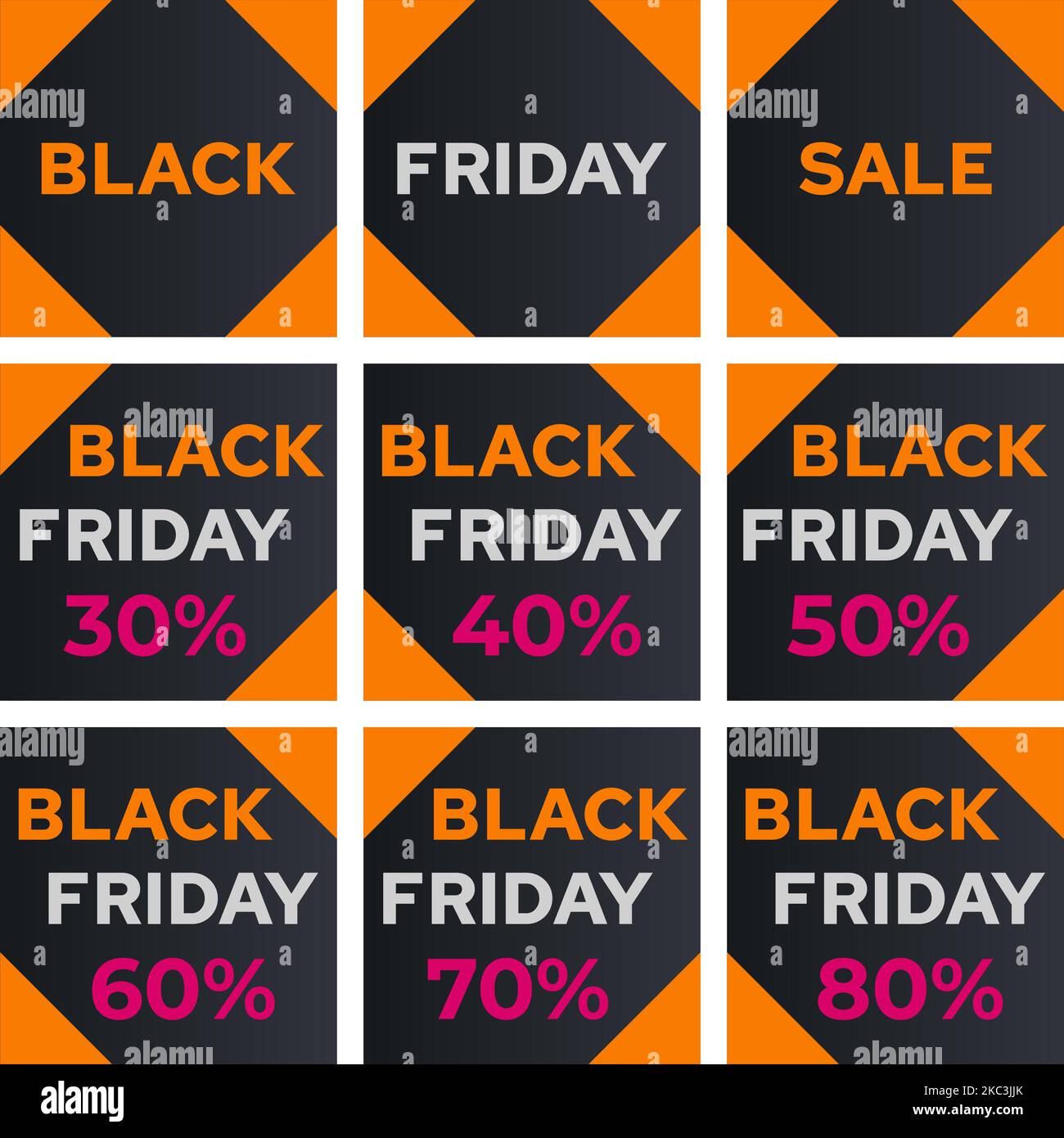 Set of Covers for Black Friday Social Media Post. Stock Vector