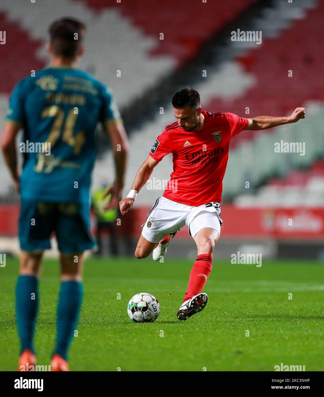 Andreas Samaris of SL Benfica in action during the Portuguese League 2020/21 match between SL Benfica and SC Braga, at Luz Stadium in Lisbon on November 8, 2020. (Photo by Paulo Nascimento/NurPhoto) Stock Photo