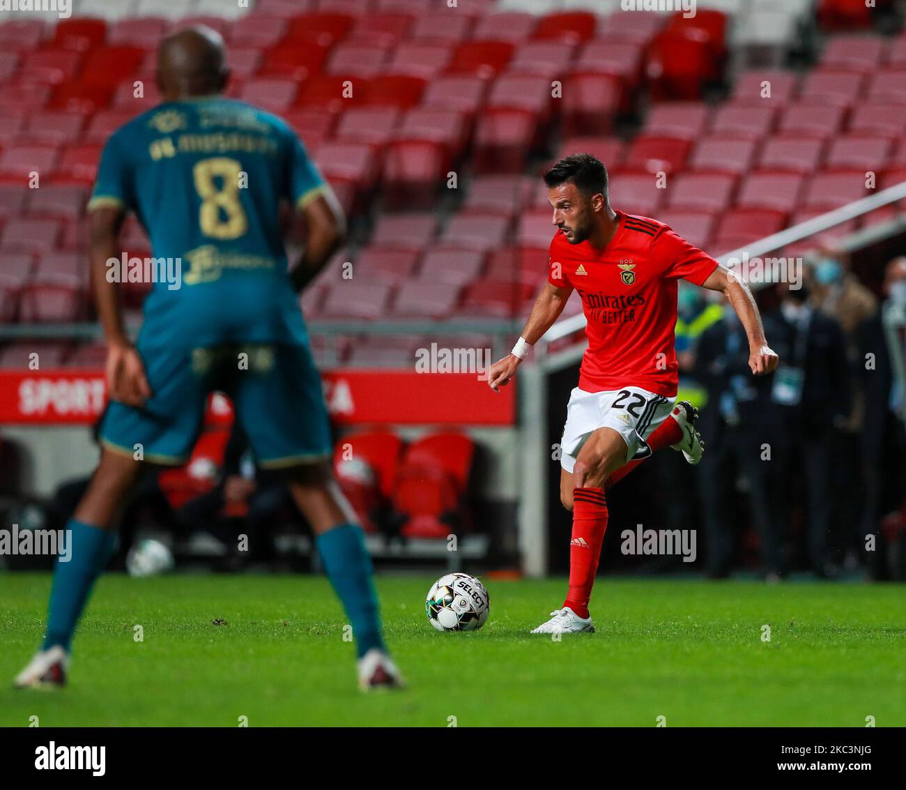 Andreas Samaris of SL Benfica in action during the Portuguese League 2020/21 match between SL Benfica and SC Braga, at Luz Stadium in Lisbon on November 8, 2020. (Photo by Paulo Nascimento/NurPhoto) Stock Photo