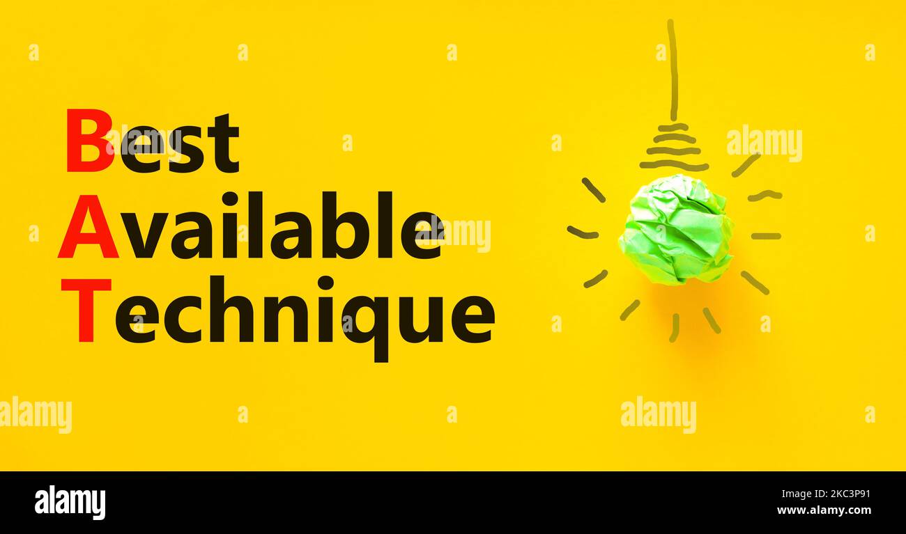 BAT best available technique symbol. Concept words BAT best available ...