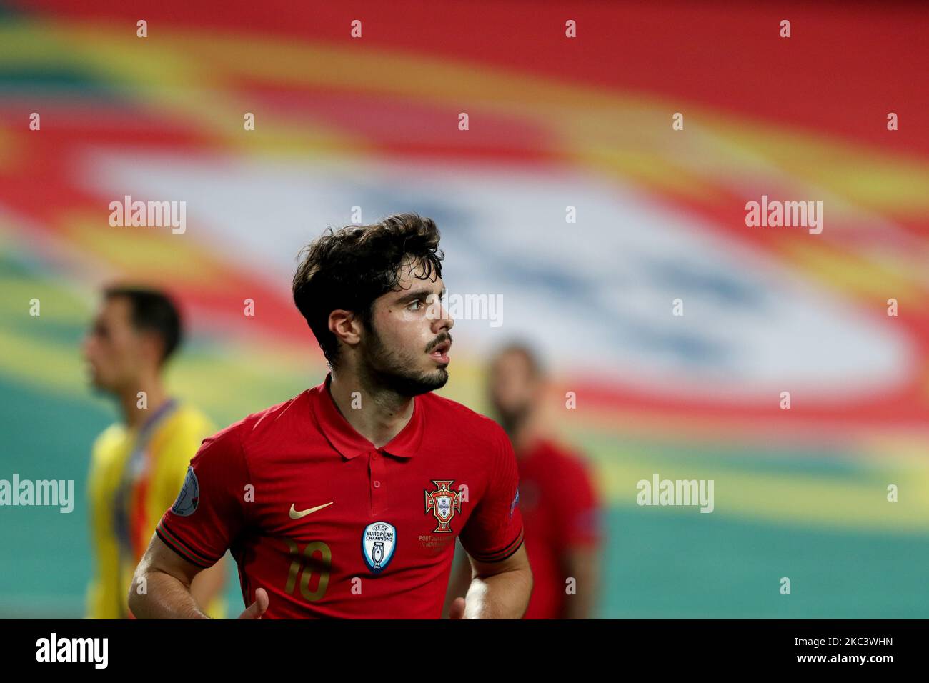 Pedro Neto of Portugal looks on during the friendly football match between Portugal and Andorra, at the Luz stadium in Lisbon, Portugal, on November 11, 2020. (Photo by Pedro FiÃºza/NurPhoto) Stock Photo