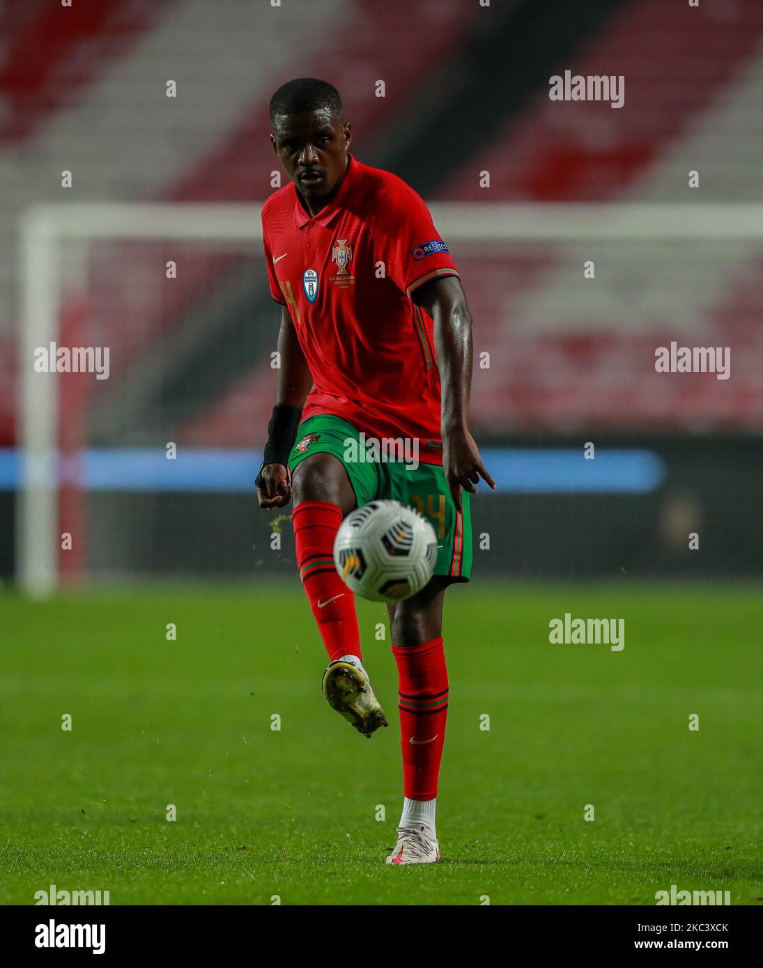 William Carvalho of Portugal and Real Betis in action during the International Friendly match between Portugal v Andorra at the Luz stadium on November 11, 2020 in Lisbon Portugal (Photo by Paulo Nascimento/NurPhoto) Stock Photo