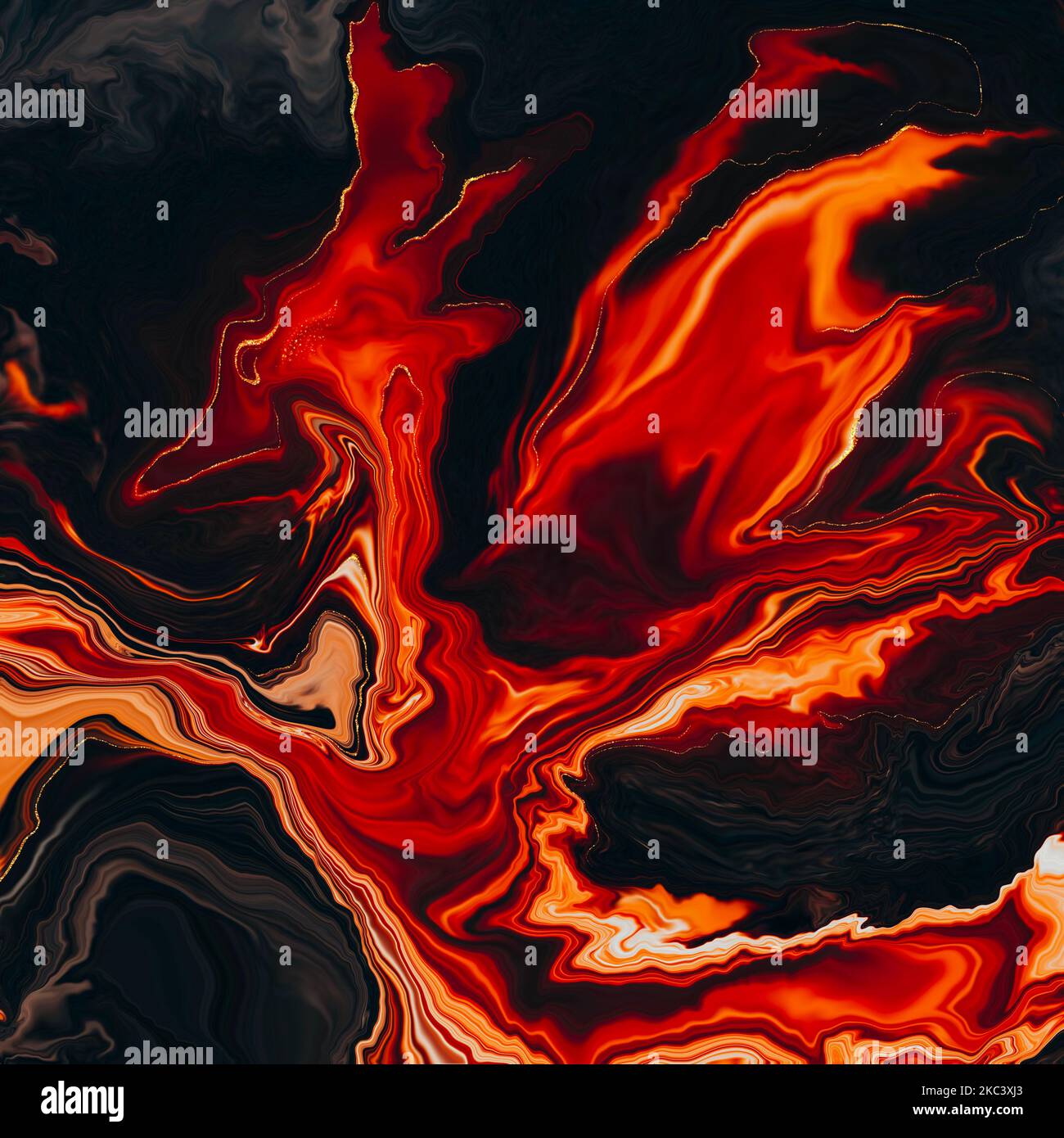 An abstract red and black marble surface for background and wallpaper