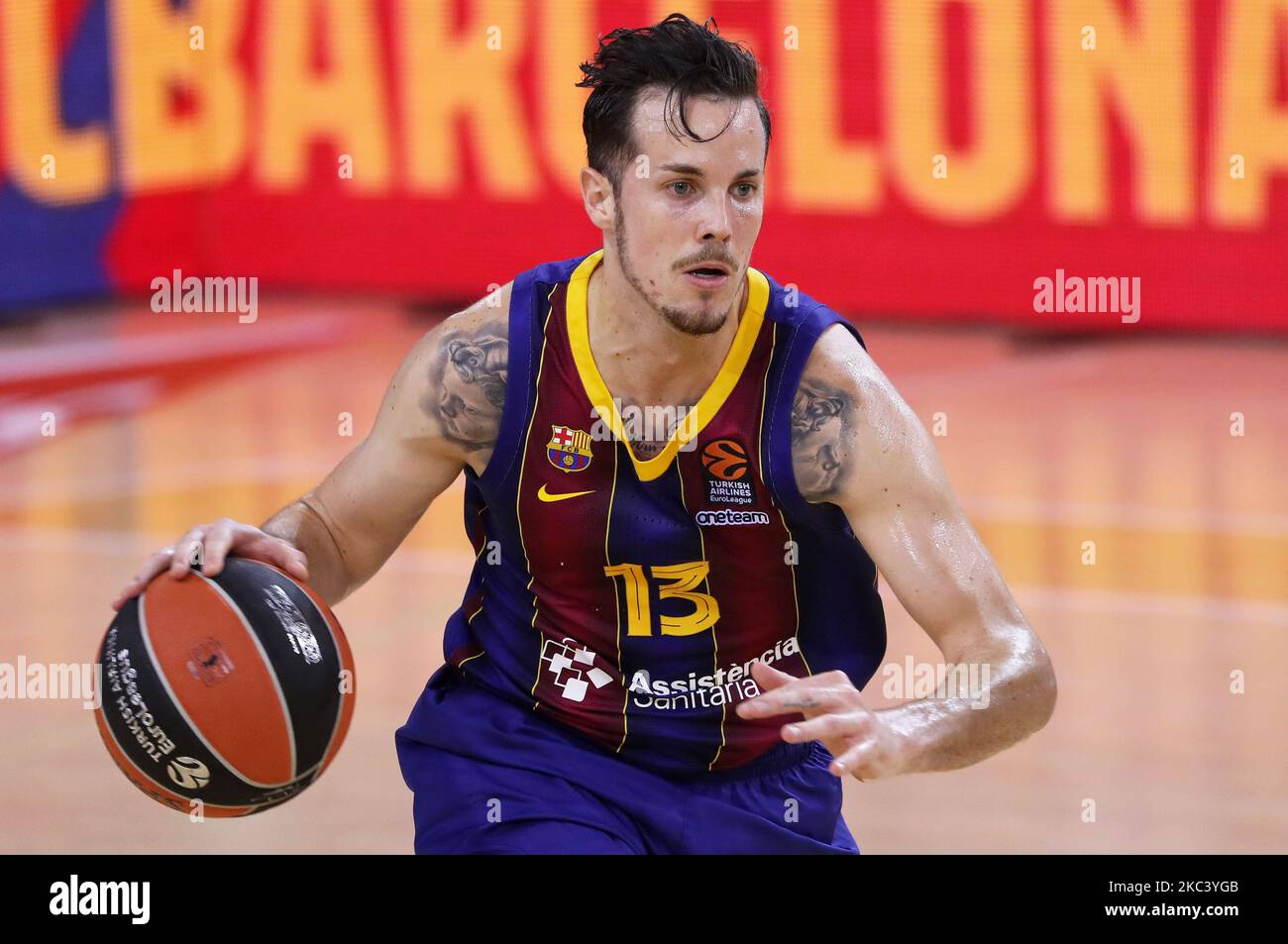 Thomas Heurtel during the match between FC Barcelona and Fenerbahce  Basketball, corresponding to the week 8 of the Euroleague, played at the  Palau Blaugrana, on 12th November 2020, in Barcelona, Spain. Photo: