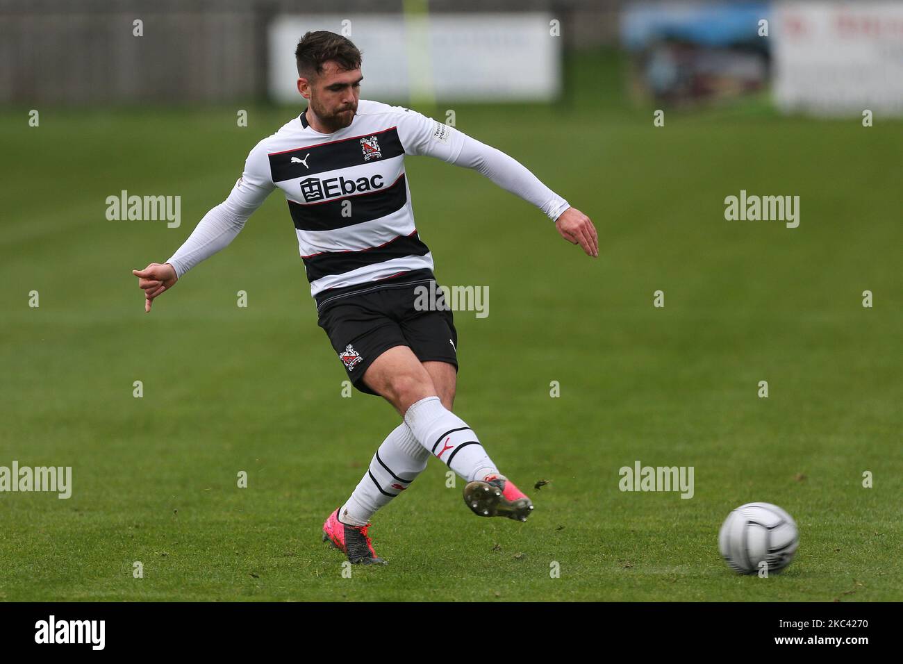 Ben Hedley of Darlington during the Vanarama National League North match between Darlington and AFC Telford United at Blackwell Meadows, Darlington on Saturday 14th November 2020. (Photo by Mark Fletcher/MI News/NurPhoto) Stock Photo