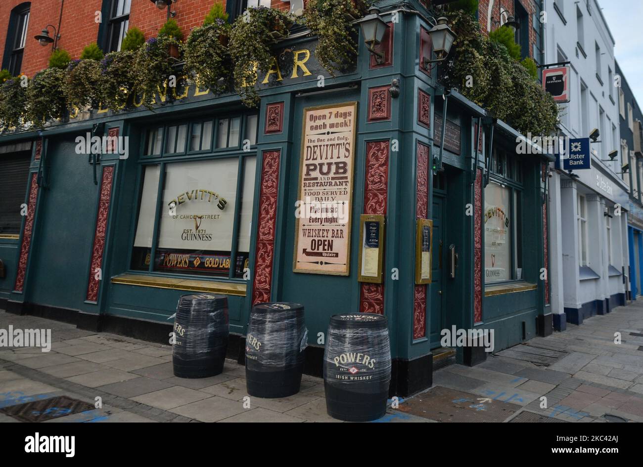 A view of a closed Devitt's Pub in Dublin. On Saturday, November 14 ...