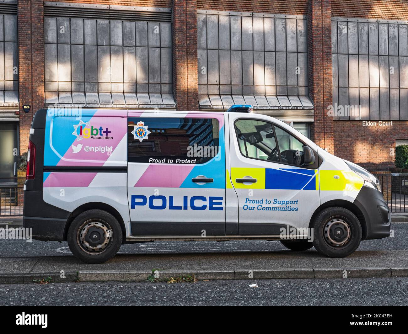 Police vehicle sporting inclusive livery in Newcastle upon Tyne, UK Stock Photo