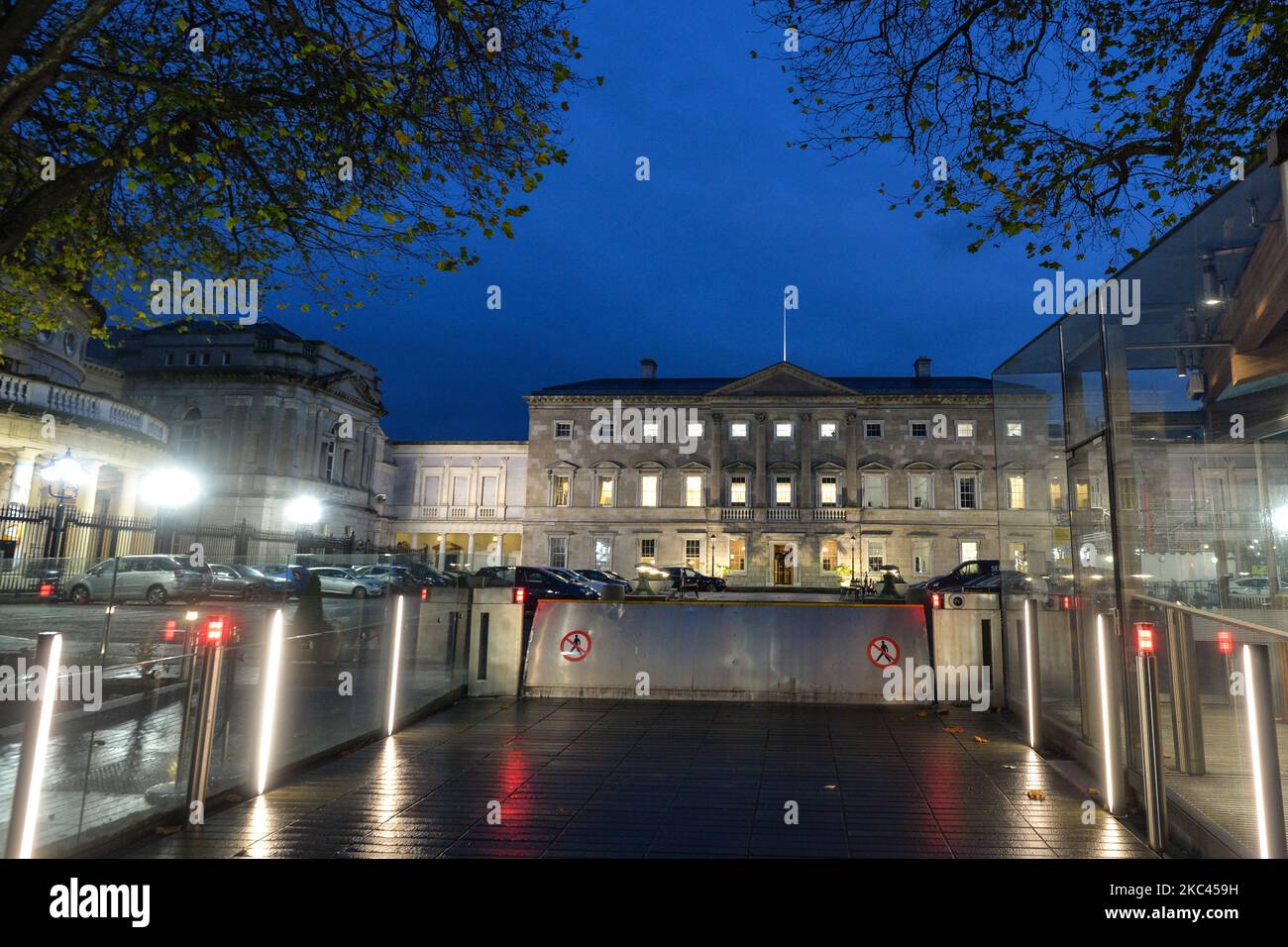 A general view of Leinster House, the seat of the Oireachtas, the parliament of Ireland. On Monday, November 16, 2020, in Dublin, Ireland. (Photo by Artur Widak/NurPhoto) Stock Photo