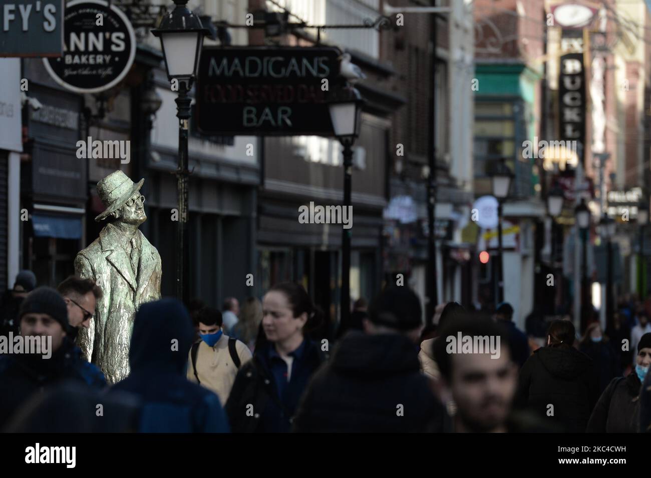 James Joyce statue on North Earl Street, in Dublin's city centre. On ...