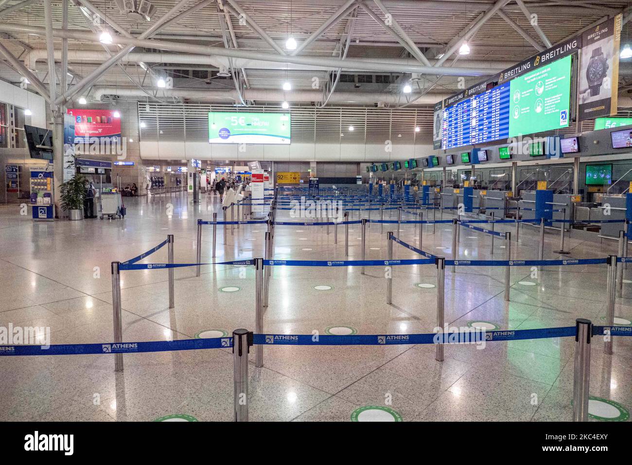 Passengers seen with the obligatory face masks at the main departure