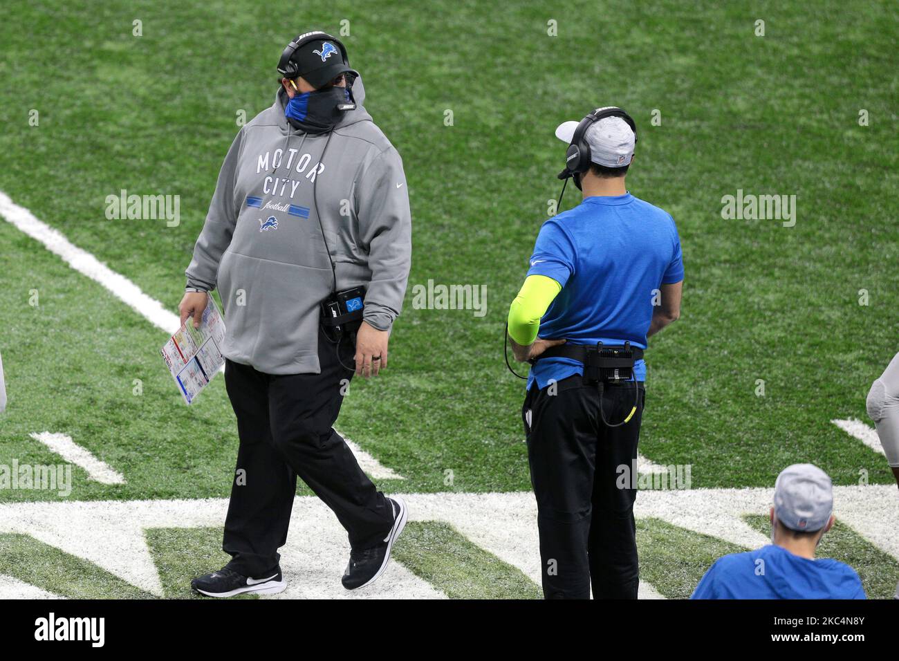 Detroit Lions head coach Matt Patricia is seen during the first half of an NFL football game against the Houston Texans in Detroit, Michigan USA, on Thursday, November 26, 2020. (Photo by Jorge Lemus/NurPhoto) Stock Photo